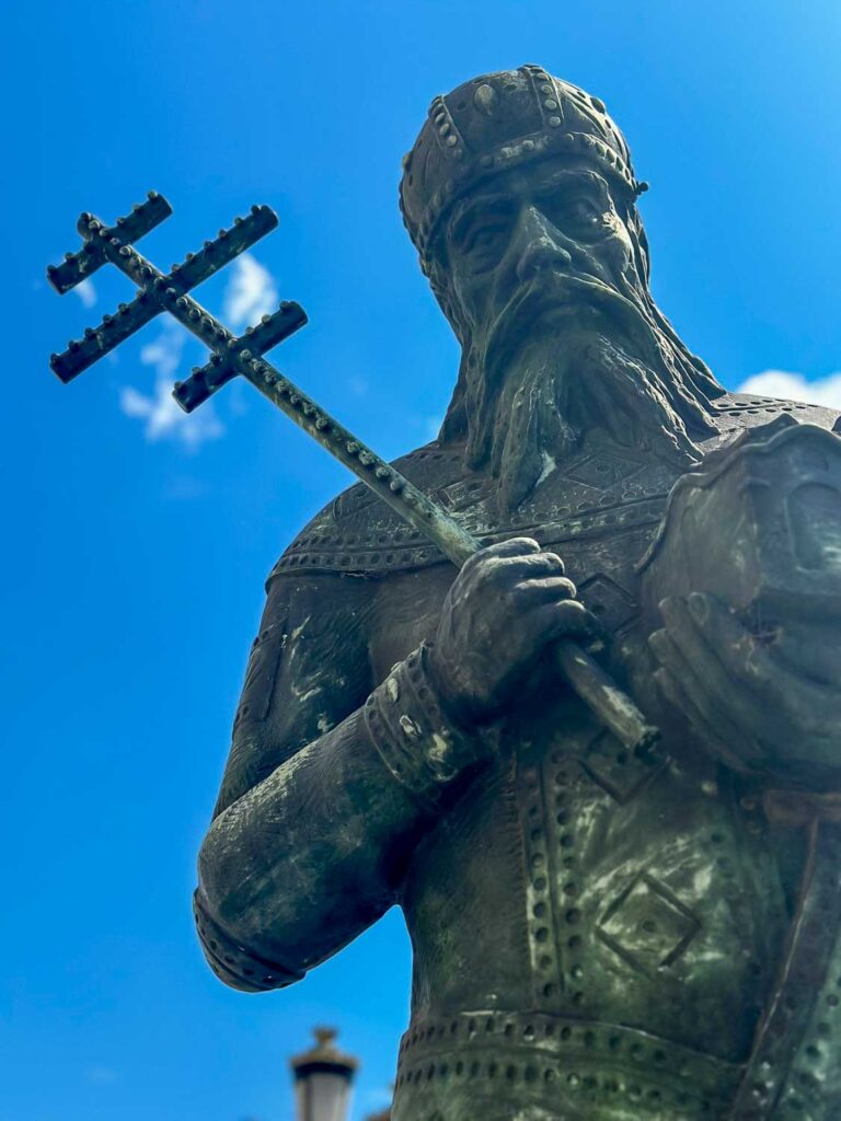 Statue outside the Archeological Museum of The Republic of North Macedonia Skopje, North Macedonia