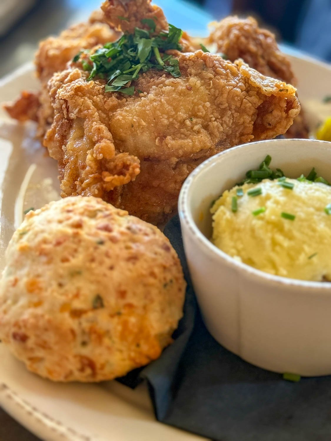 Fried chicken platter at Chef Art Smith’s Homecomin’