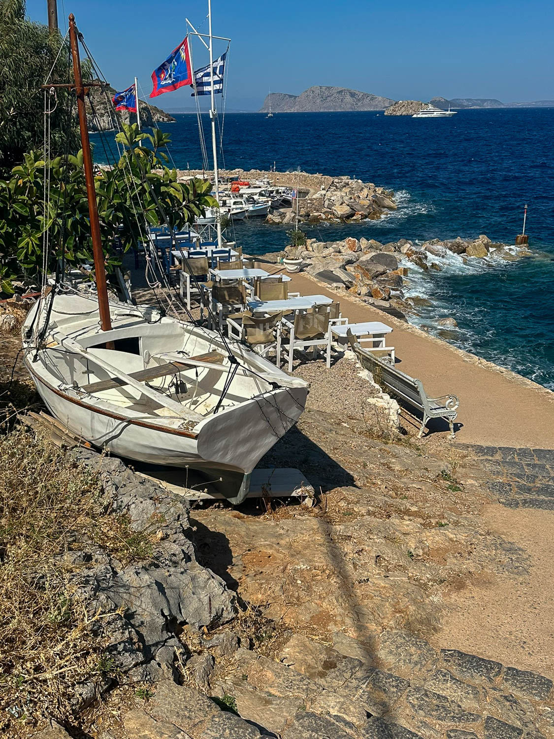 The coastal path from Hydra Town to numerous beaches Hydra, Greece