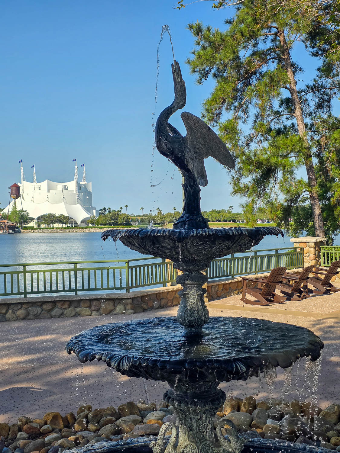 Waterfront path at Congress Park leading toward Disney Springs