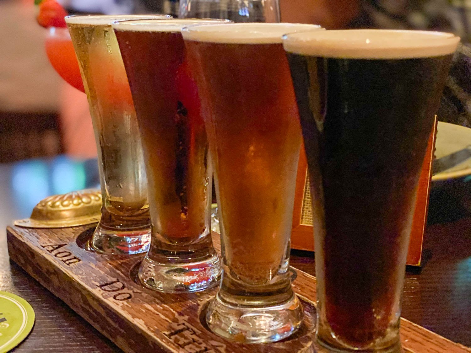 Beer flight sampler at Raglan Road Irish Pub in Disney Springs