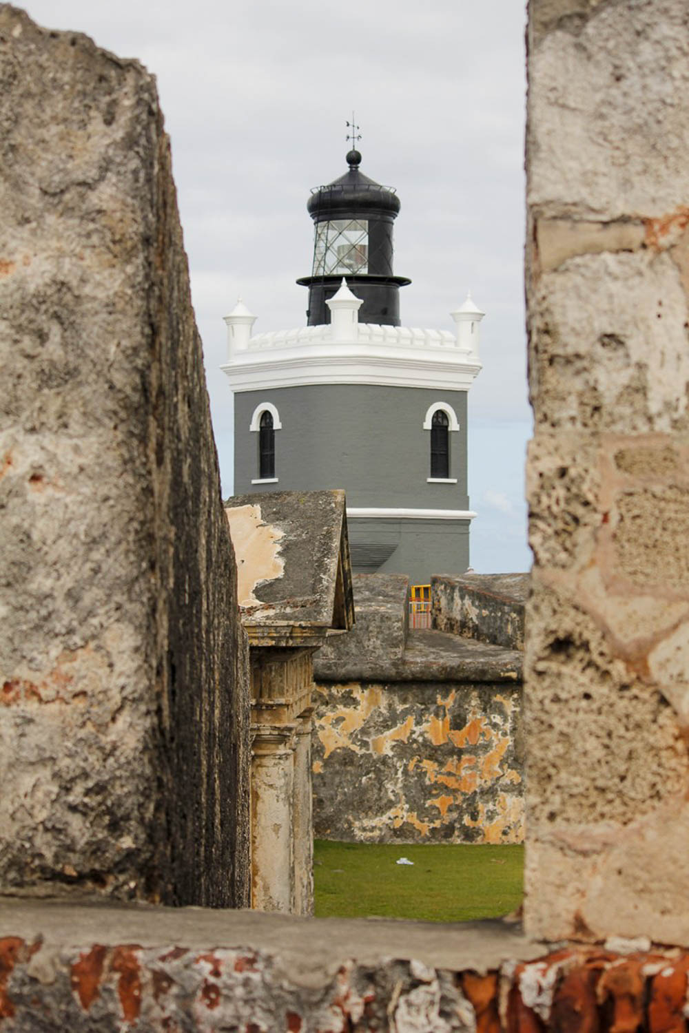 Stone ramparts of Castillo San Felipe del Morro overlooking Atlantic Ocean (Old San Juan, Puerto Rico)