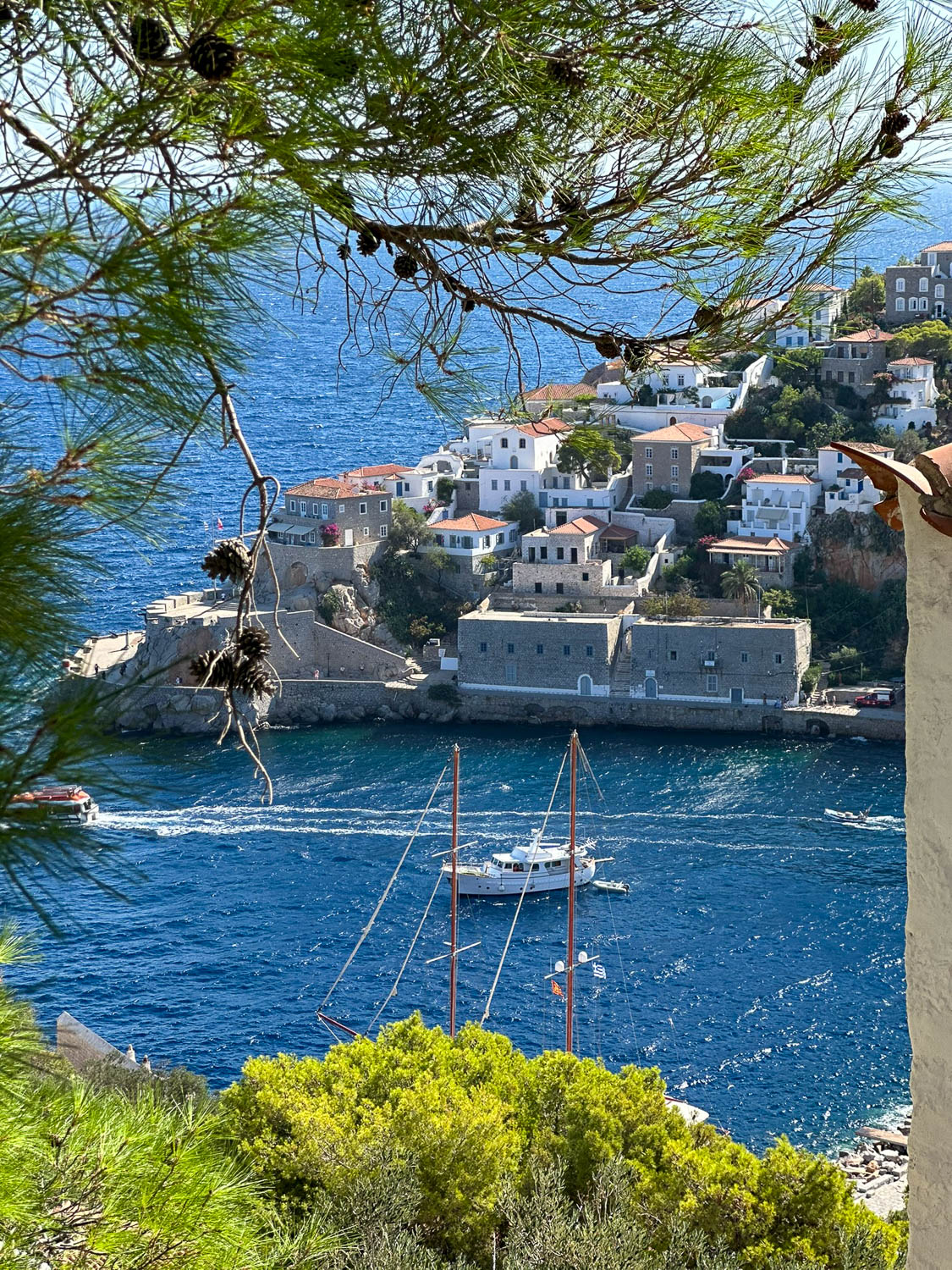 Looking down toward harbor, Hydra Island Greece