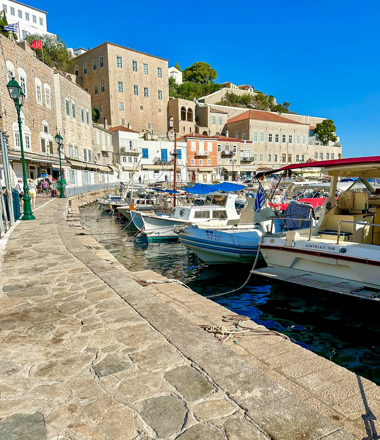 Picturesque Hydra Town and harbor