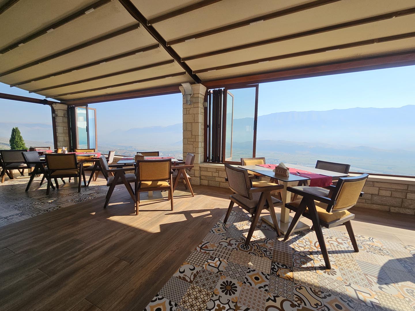 Kerculla Resort open air dining room Gjirokaster, Albania