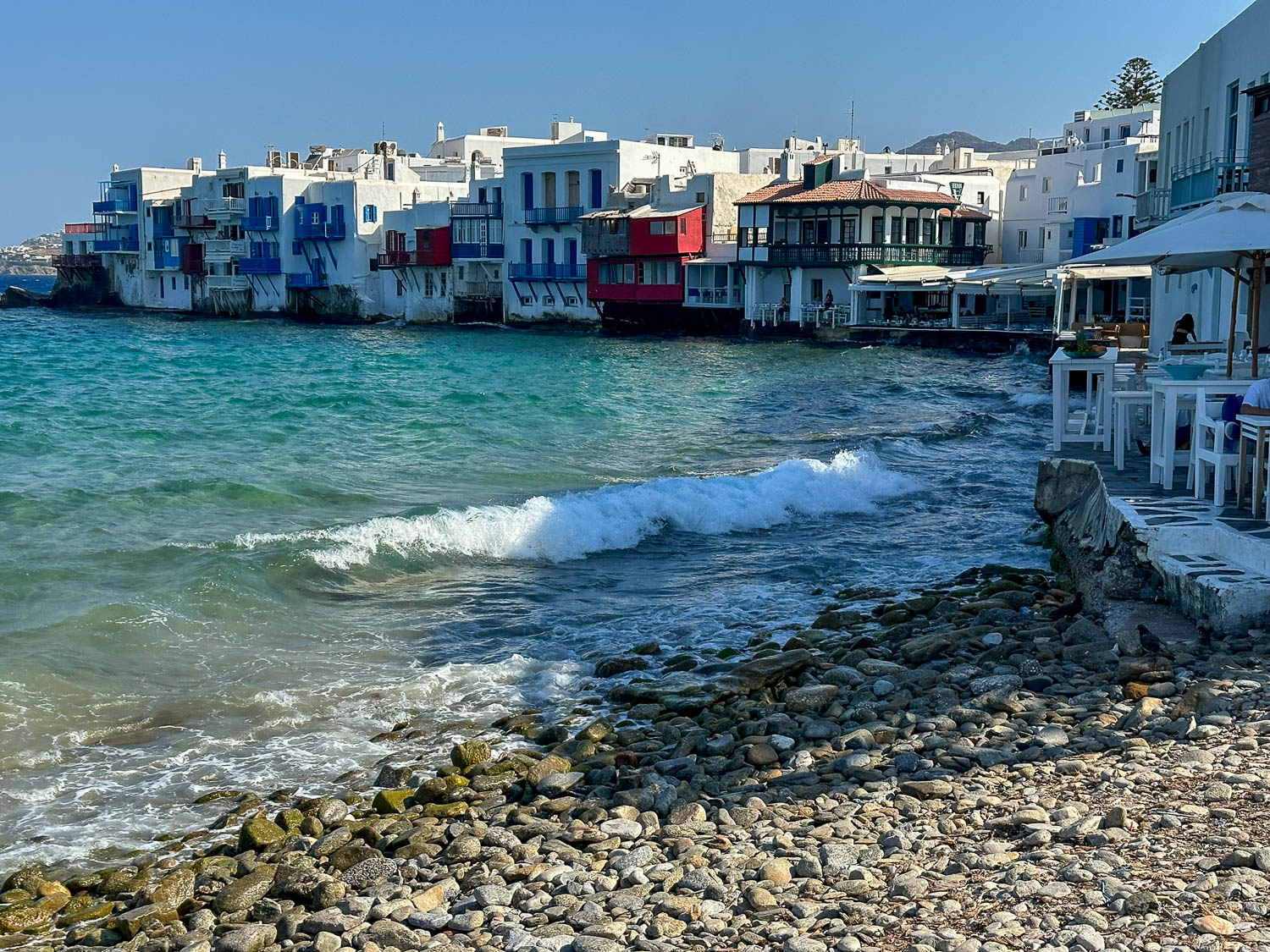 Seafront captains’ houses in Little Venice (Mykonos, Greece)