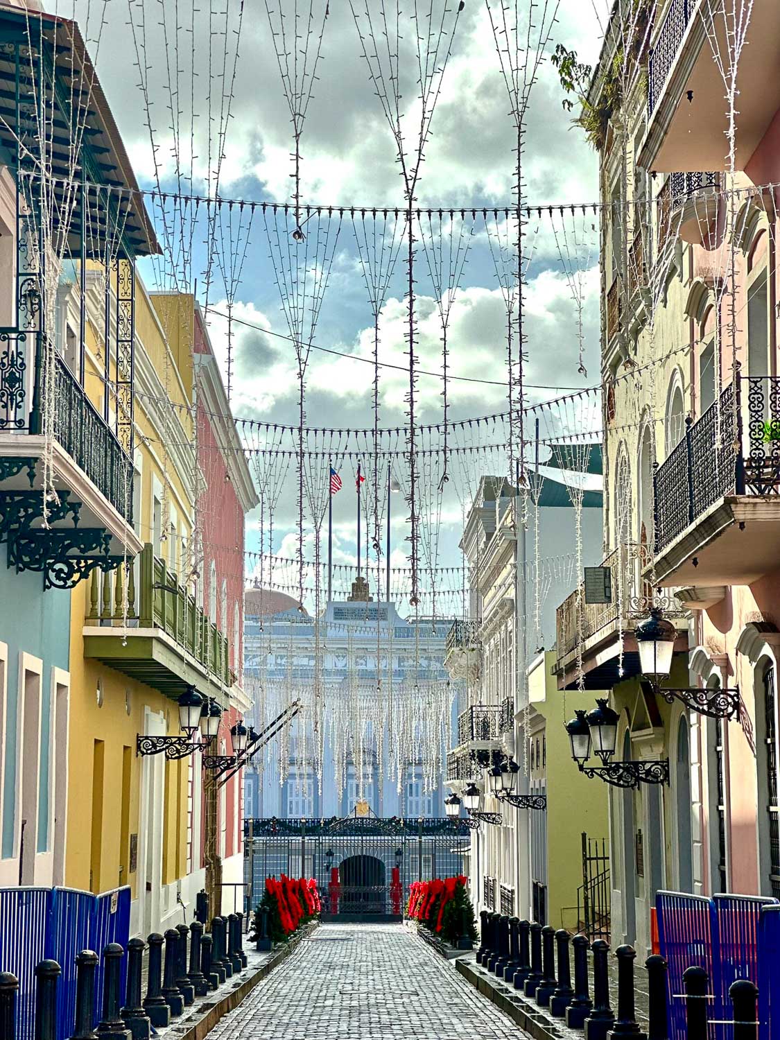 View along Calle de la Fortaleza toward La Fortaleza (Old San Juan, Puerto Rico)