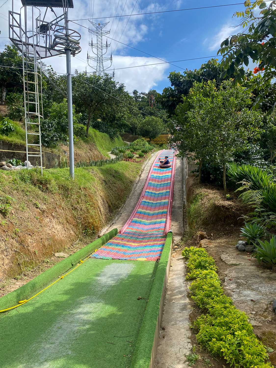 The bottom of the Rainbow Slide, Cafe Albania El Salvador