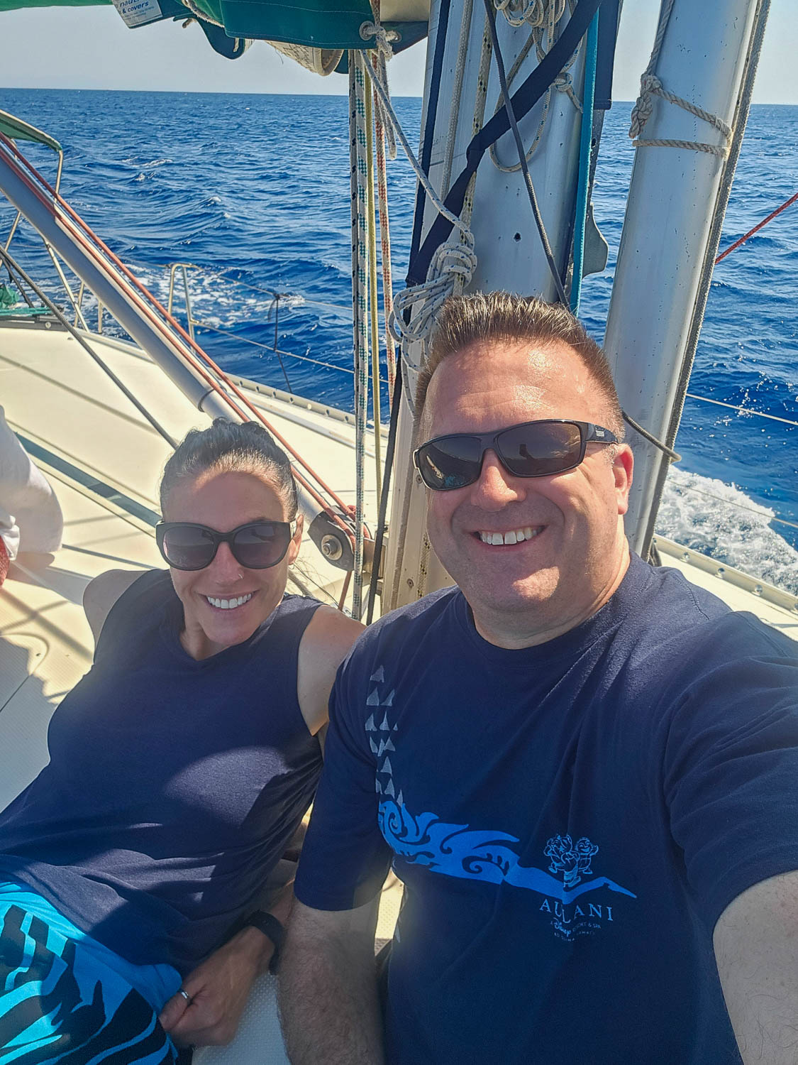 Relaxing aboard a catamaran in the Greek Islands