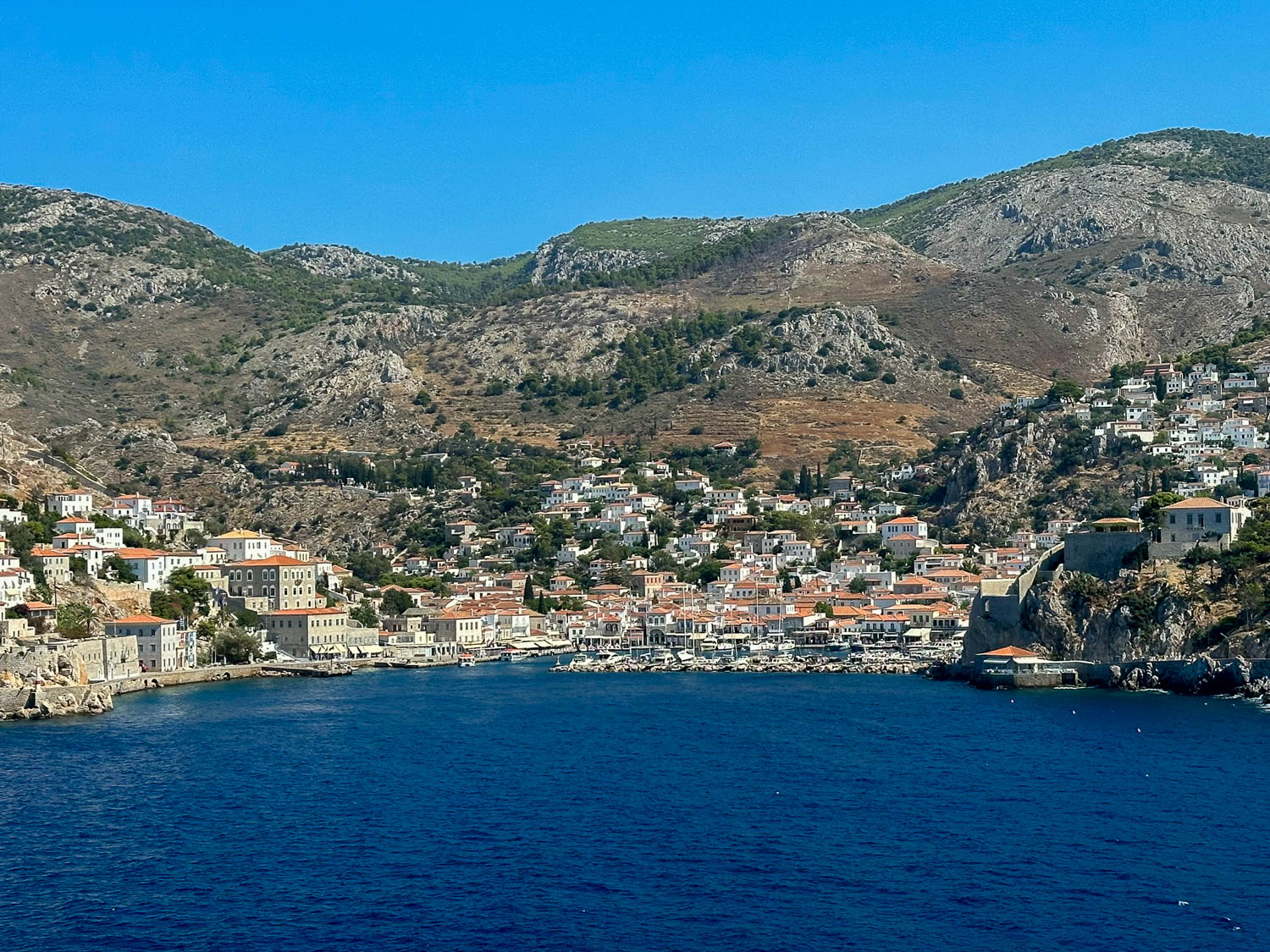stunning hydra harbor greece