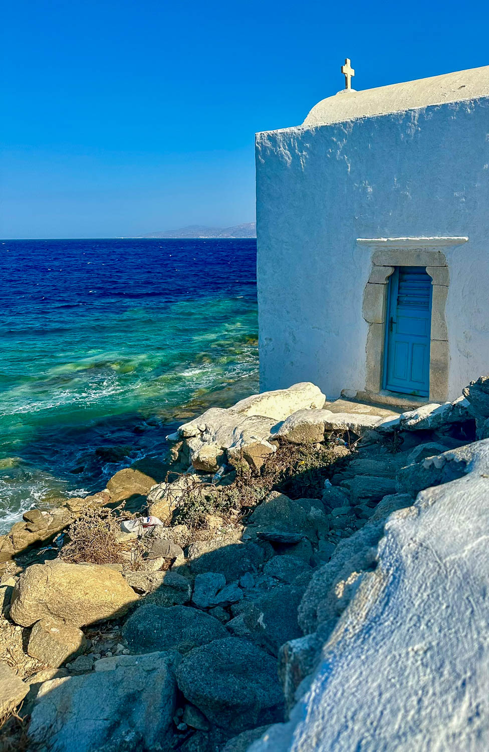 Looking out toward the Aegean Sea Mykonos