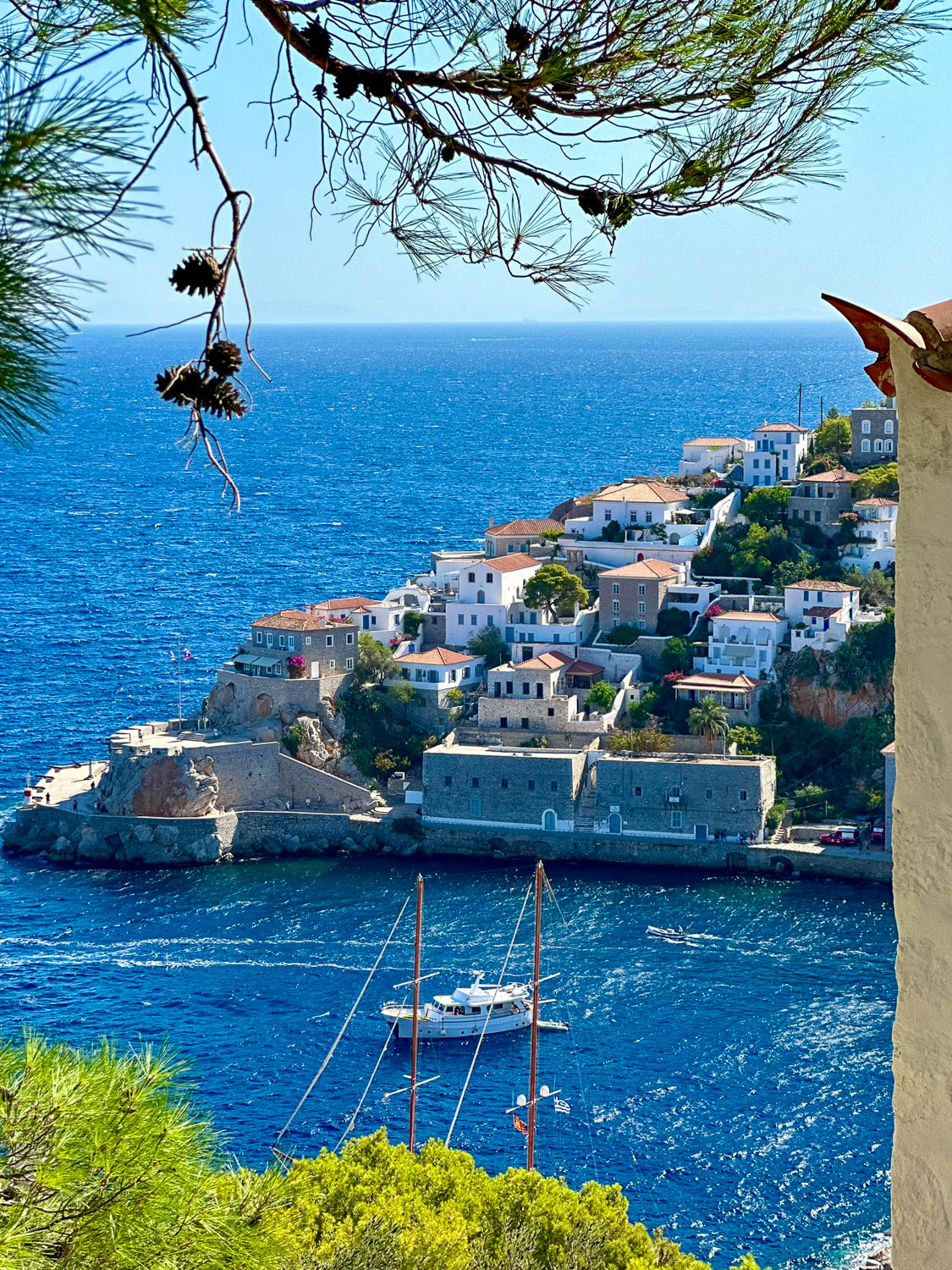 View from the western side of Hydra harbor