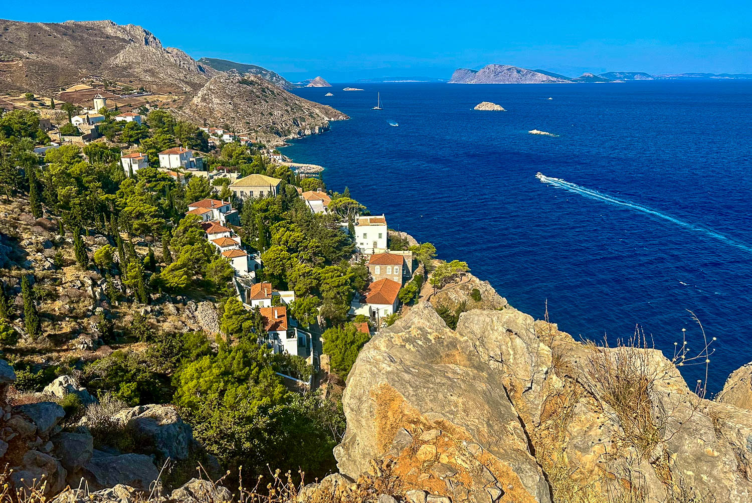 Breathtaking views of the Saronic Gulf Hydra, Greece