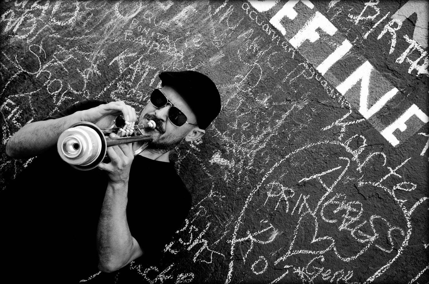Street musician performing in Old San Juan historic district (Puerto Rico)