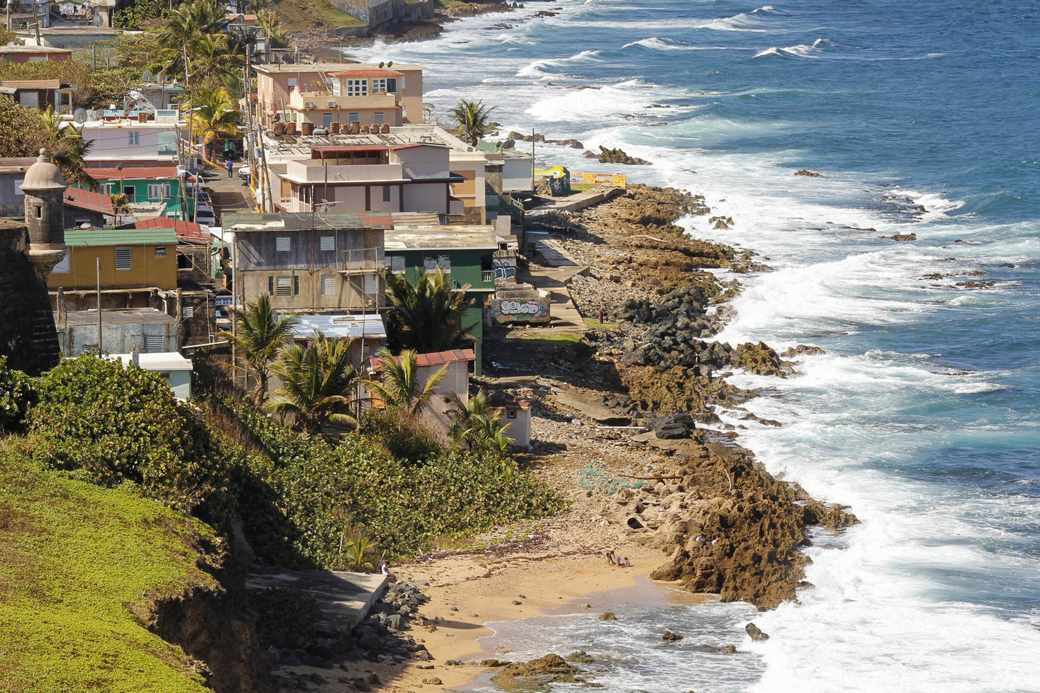 San Juan coastline from the water (San Juan, Puerto Rico)