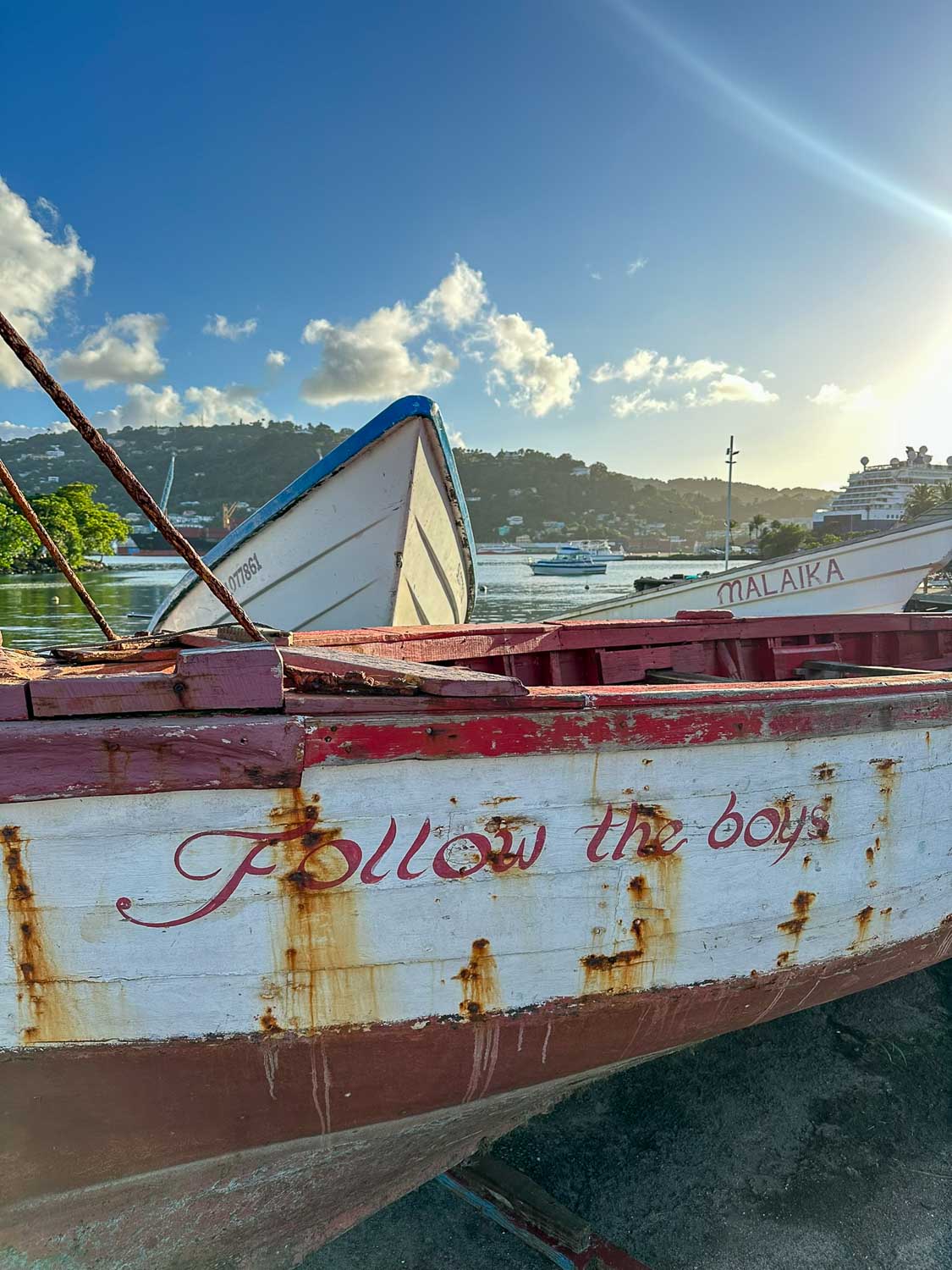 Boats at Trou Garnier St. Lucia