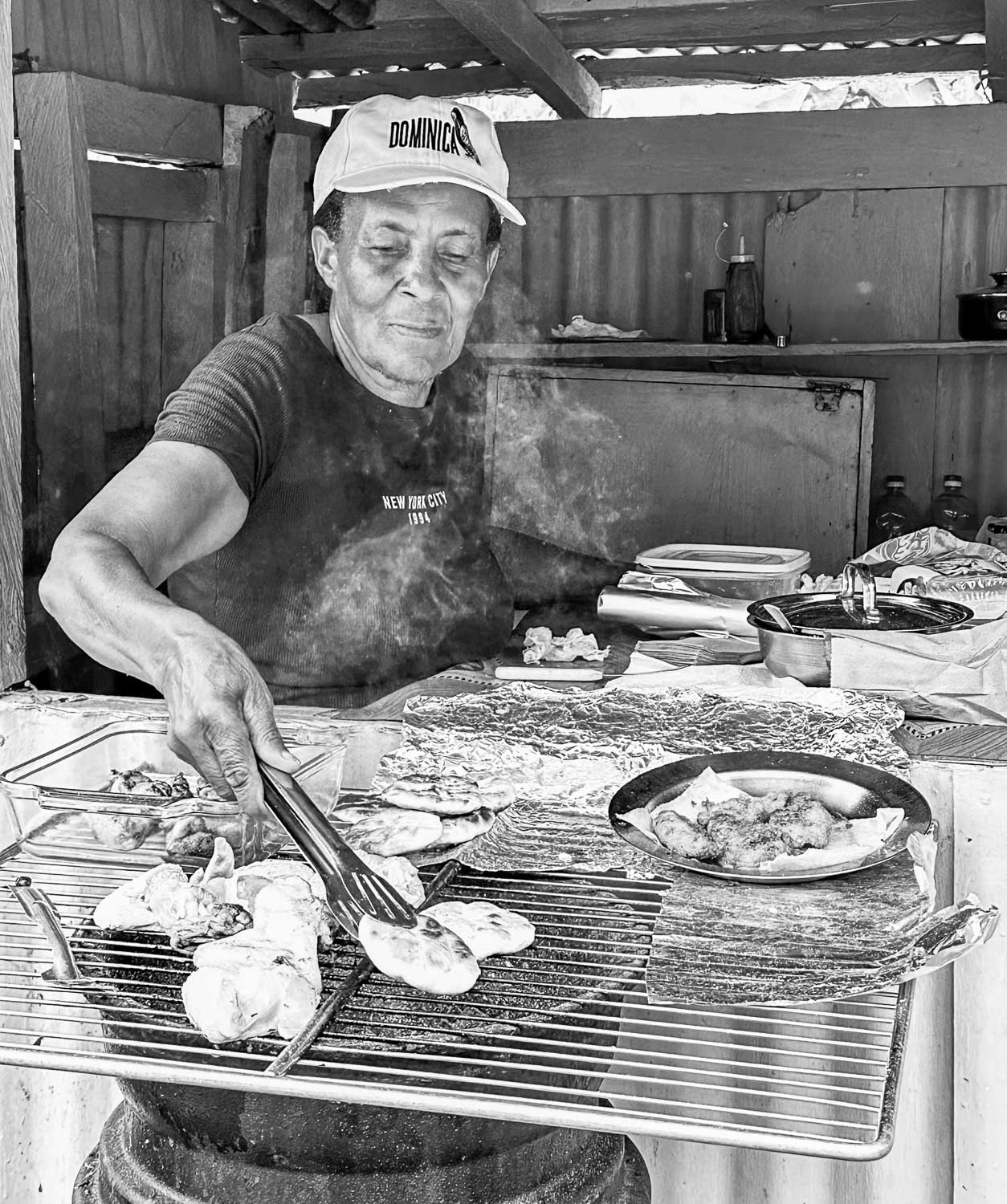 Grilled street food in Morne Trois Pitons National Park Dominica