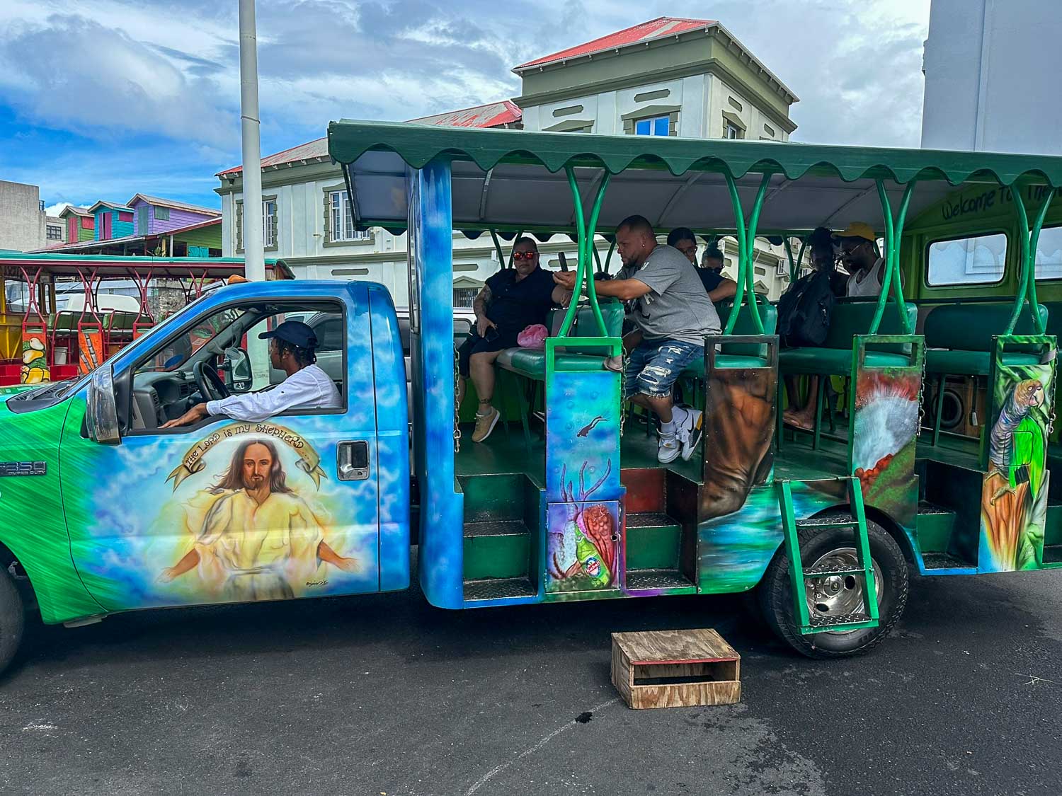 Roseau, Dominica: Your Guide to This Vibrant Capital City 8 Local tour buses and excursion groups waiting near the cruise port in Roseau, Dominica