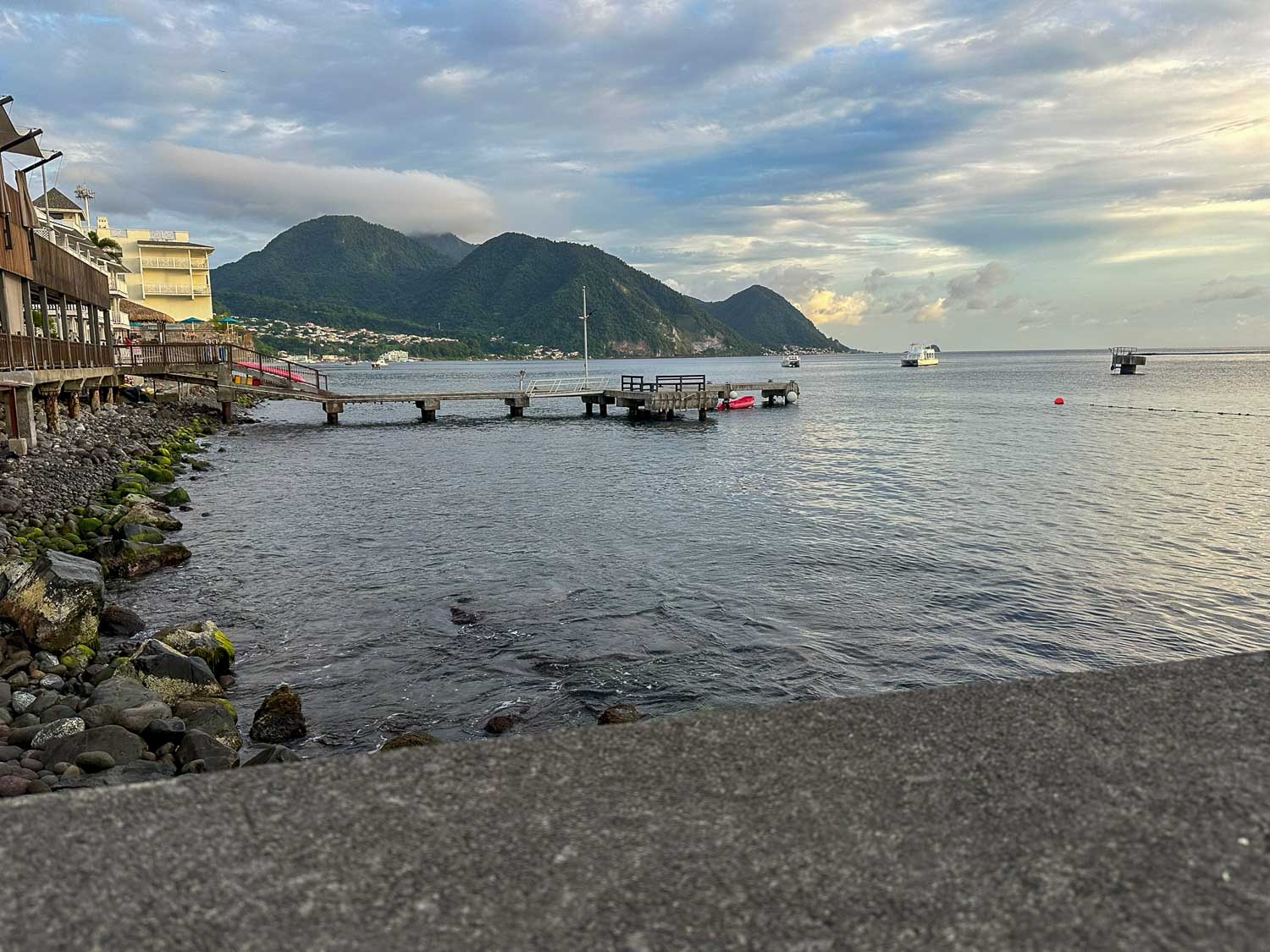 The rugged coastline just outside Roseau Dominica