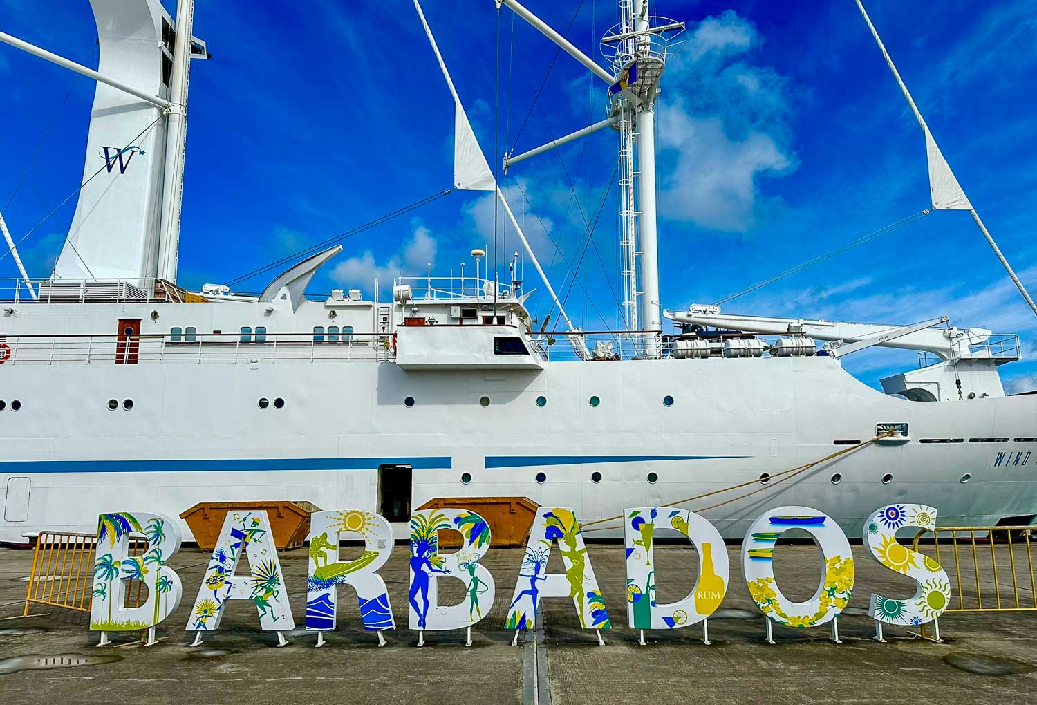 Welcome sign Barbados Cruise Port, Barbados