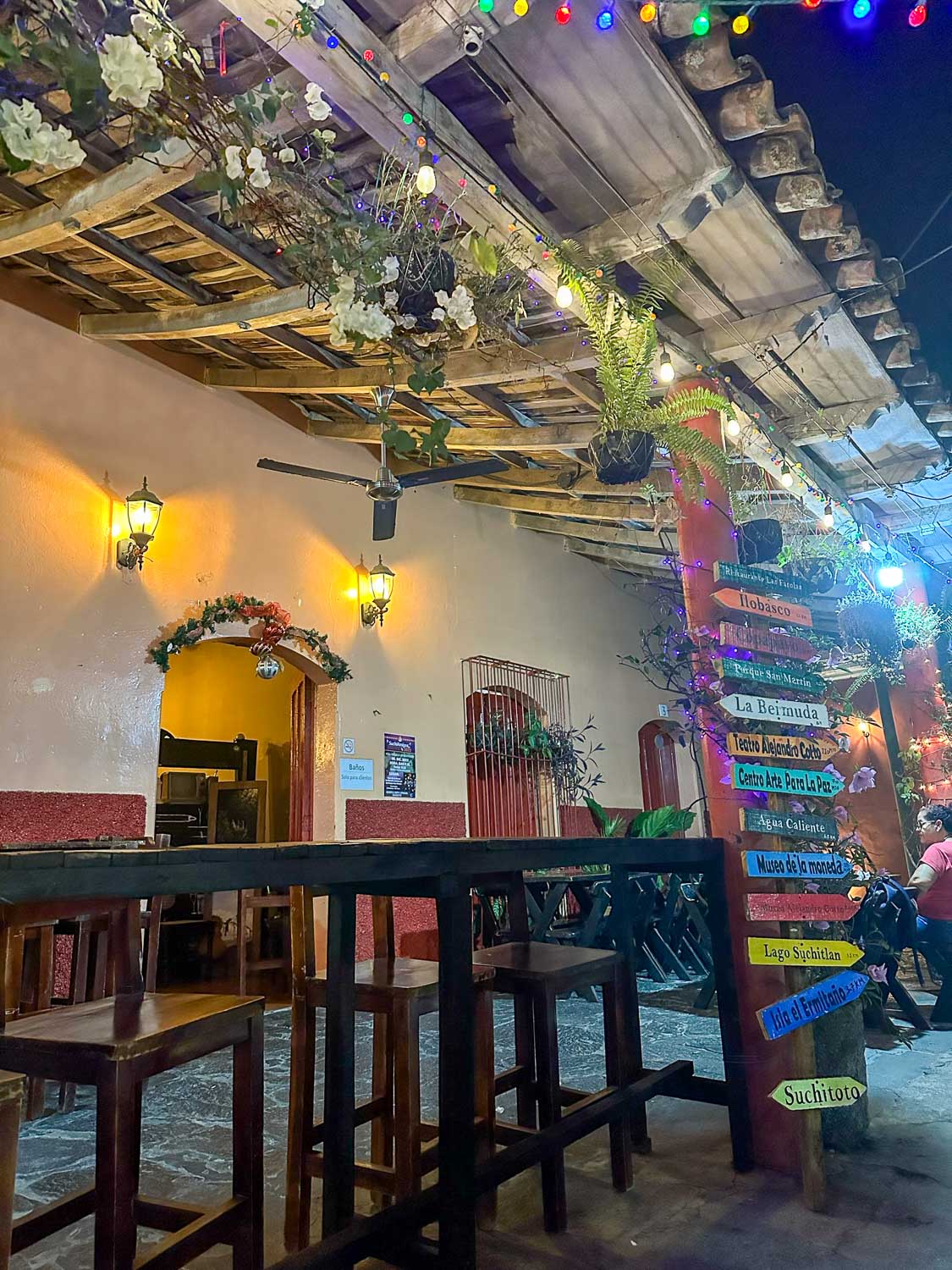 Restaurant on Parque Central Suchitoto El Salvador