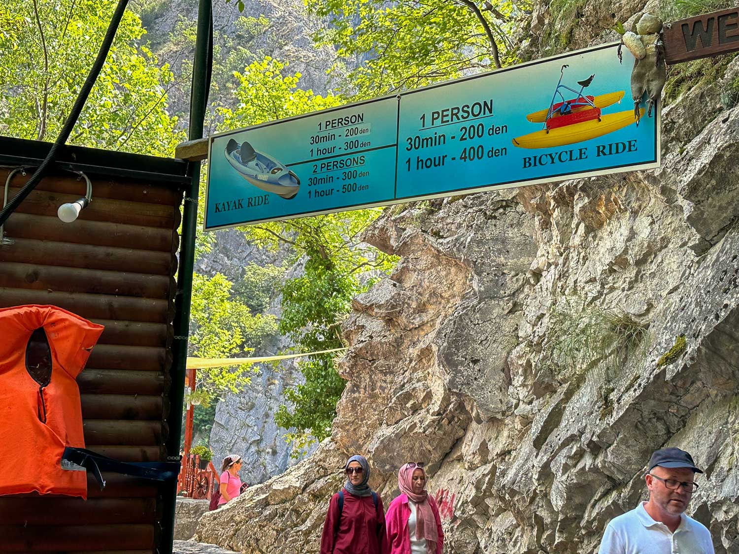 Bicycle and Kayak Costs Matka Canyon, North Macedonia