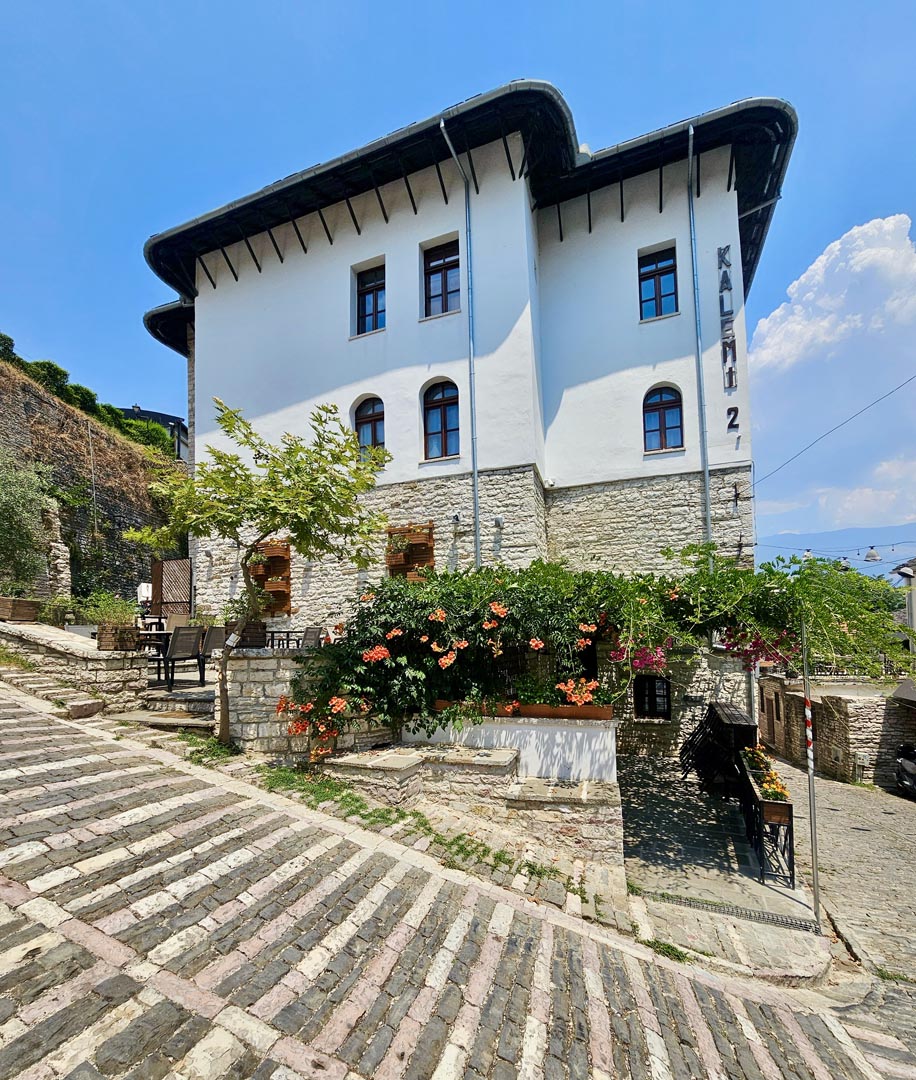 Cobblestone streets Gjirokaster, Albania