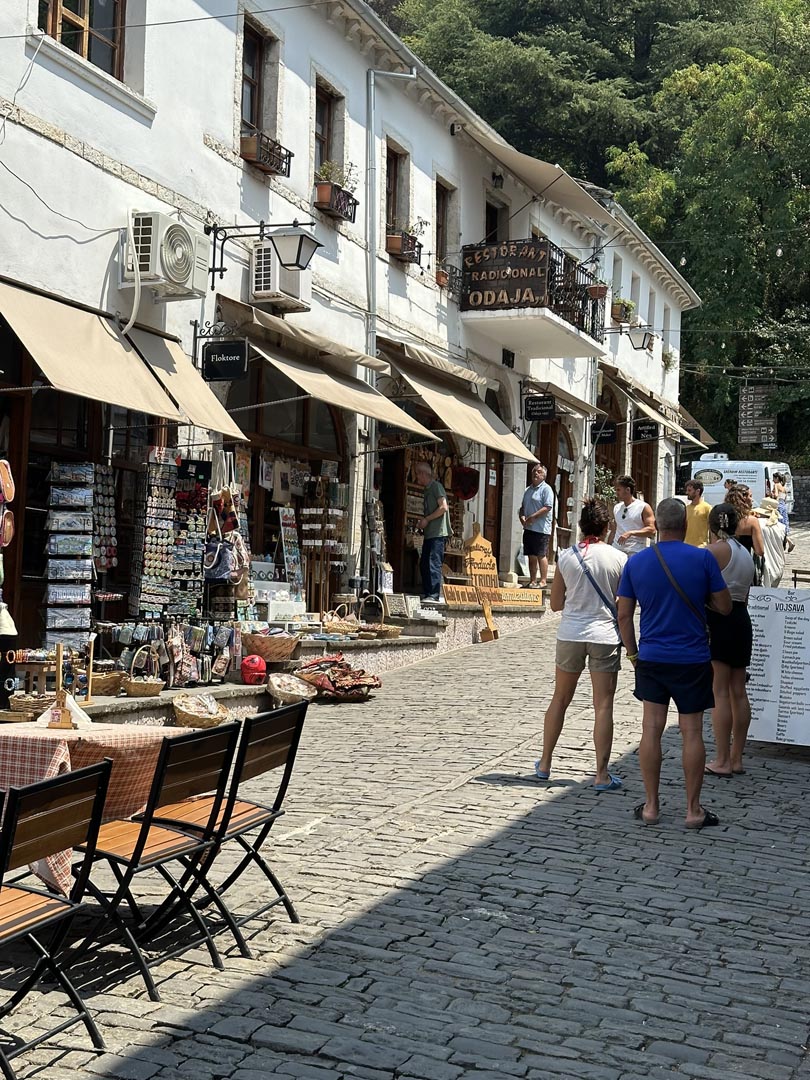 Shopping in the Old Town Gjirokaster, Albania