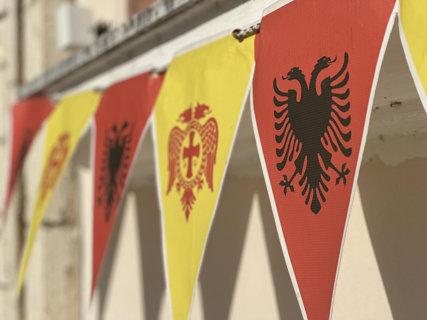Albanian flags Berat, Albania