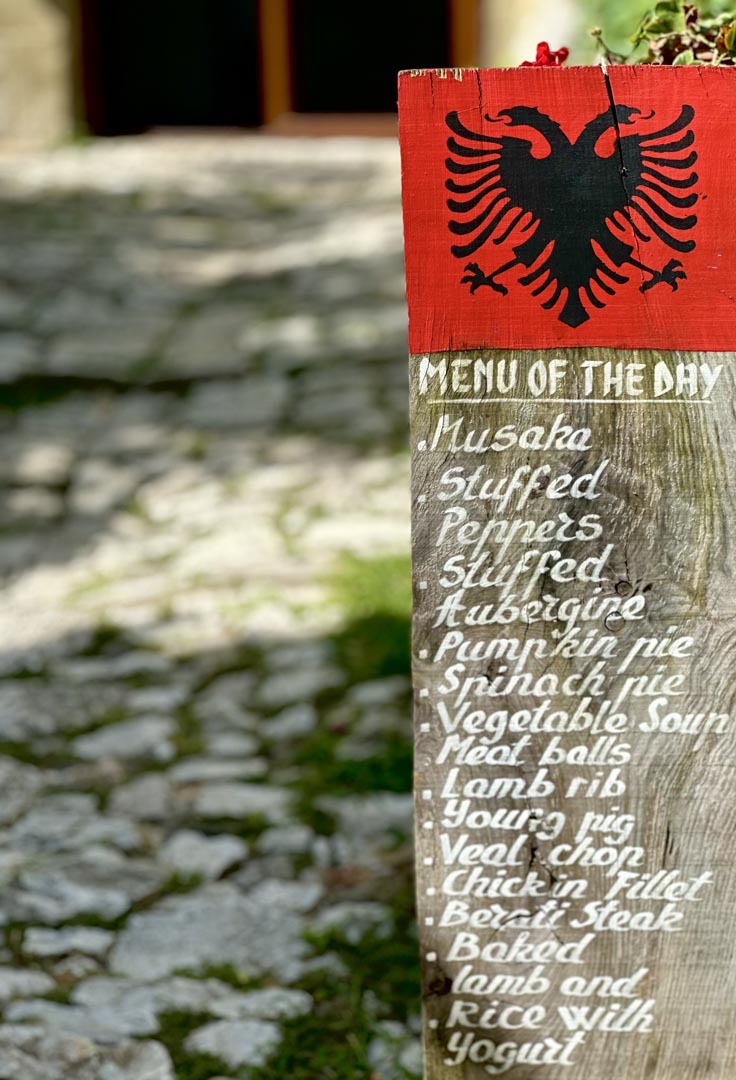 Berat Castle village menu Berat, Albania