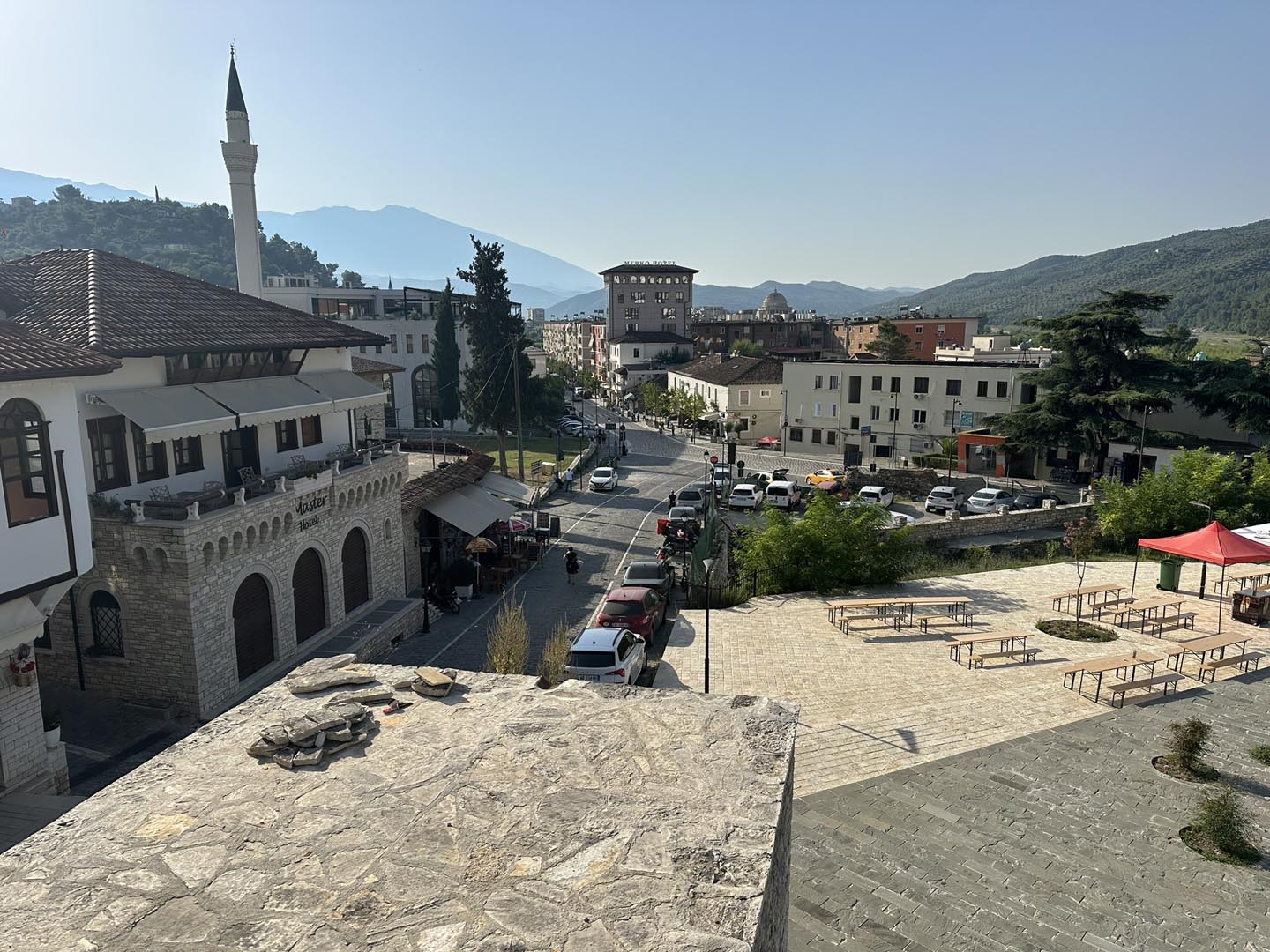 Hotel Mangalemi breakfast view Berat, Albania