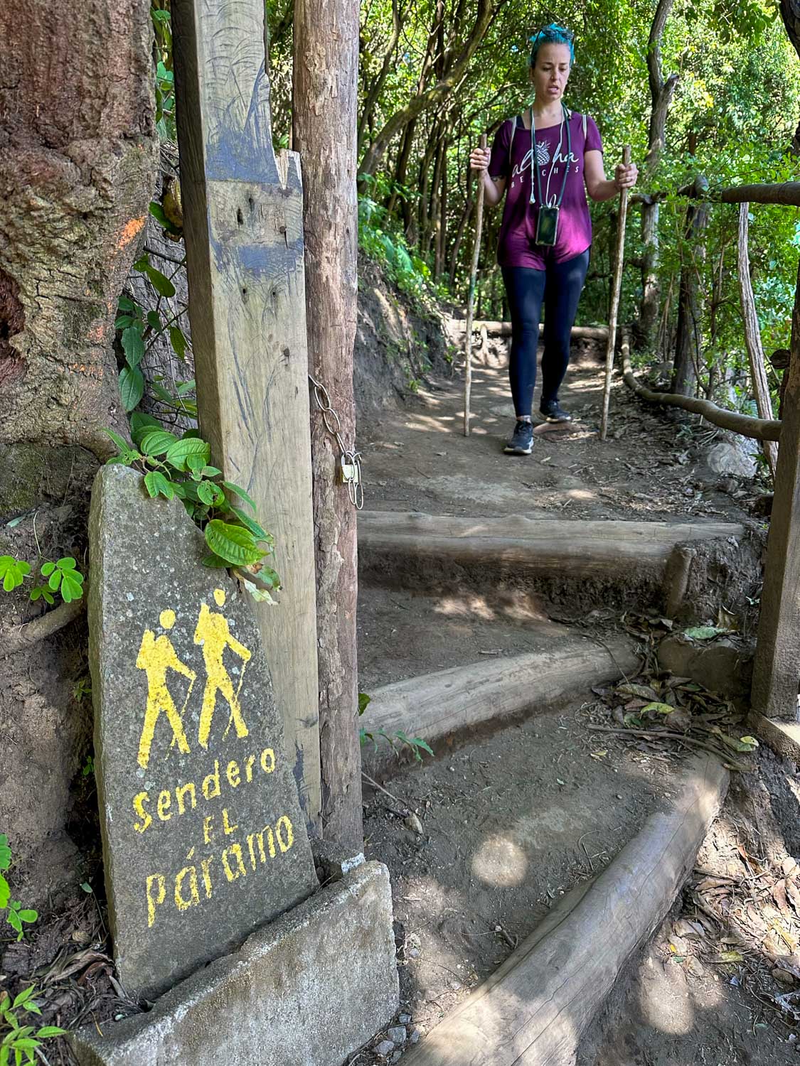 Trailhead marking the start of the Santa Ana Volcano hike