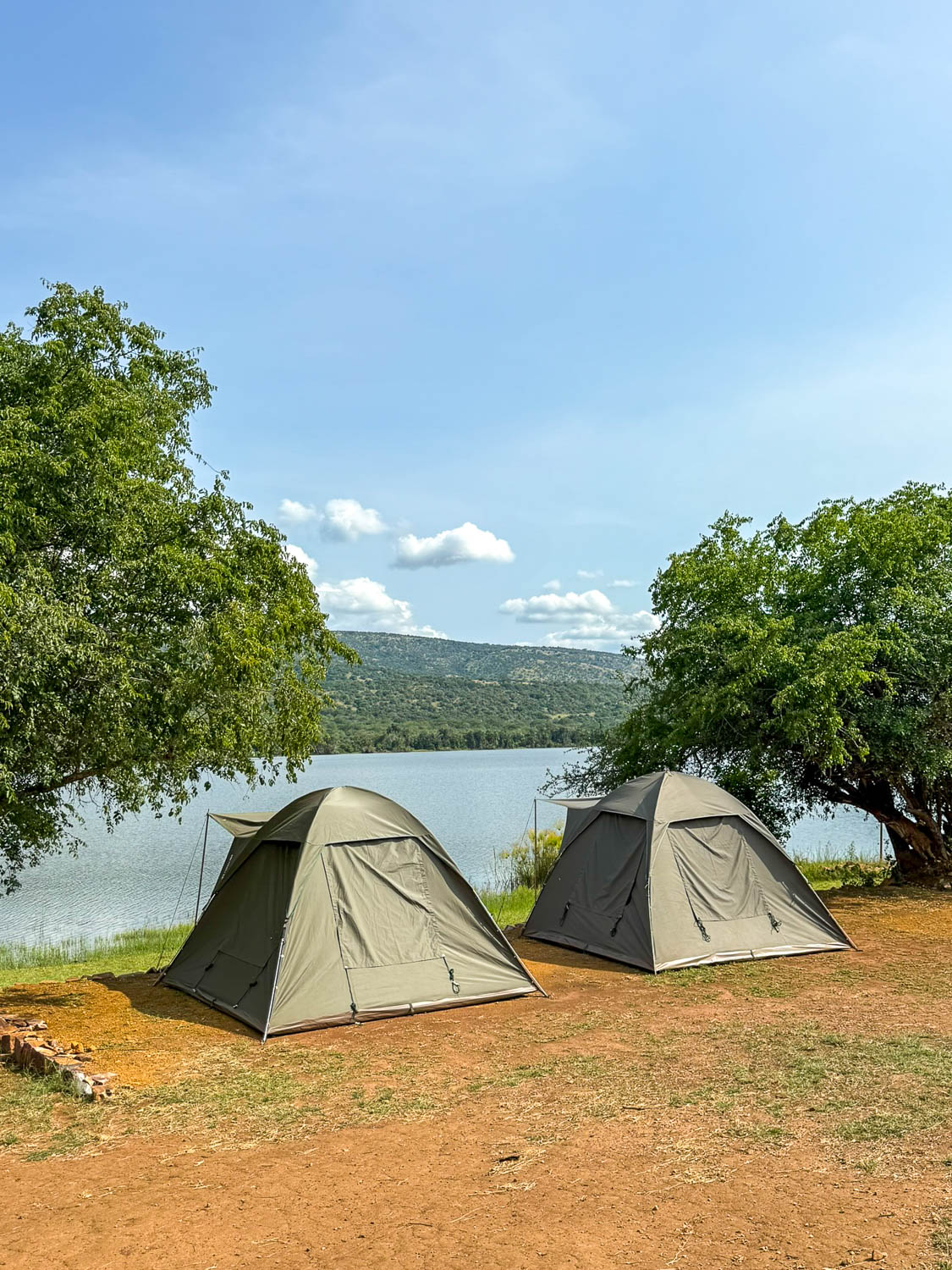 Lake Shakani campsite for camping in Akagera National Park, Rwanda