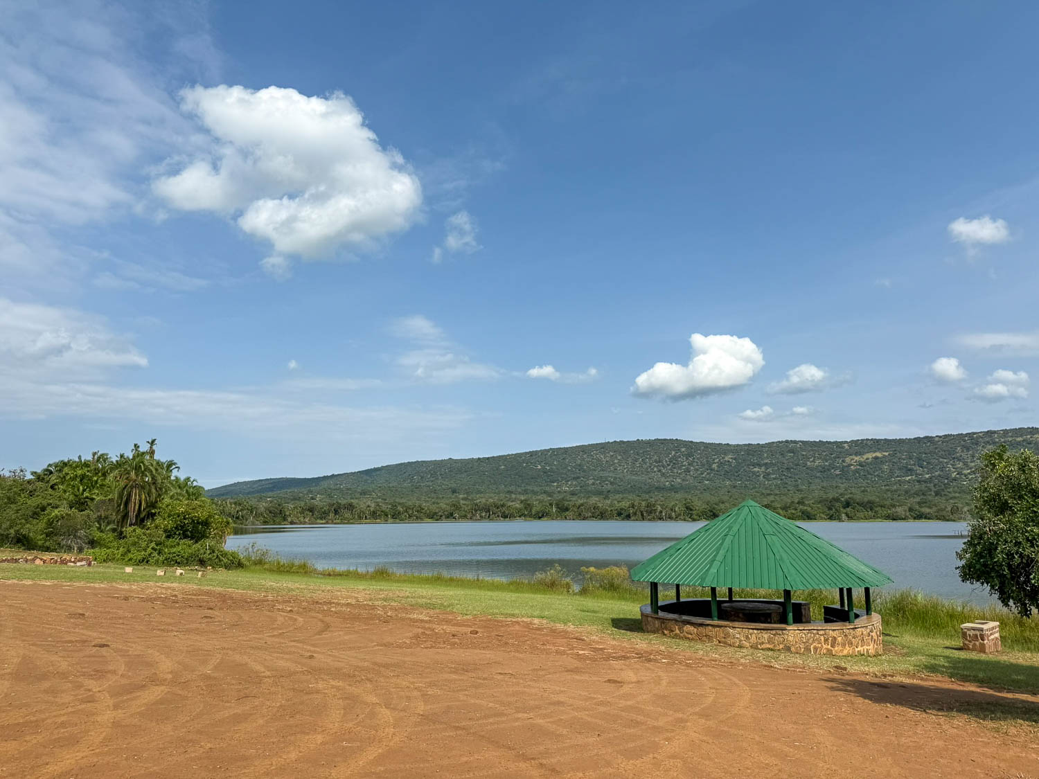 Scenic view of Lake Shakani in Akagera National Park, Rwanda