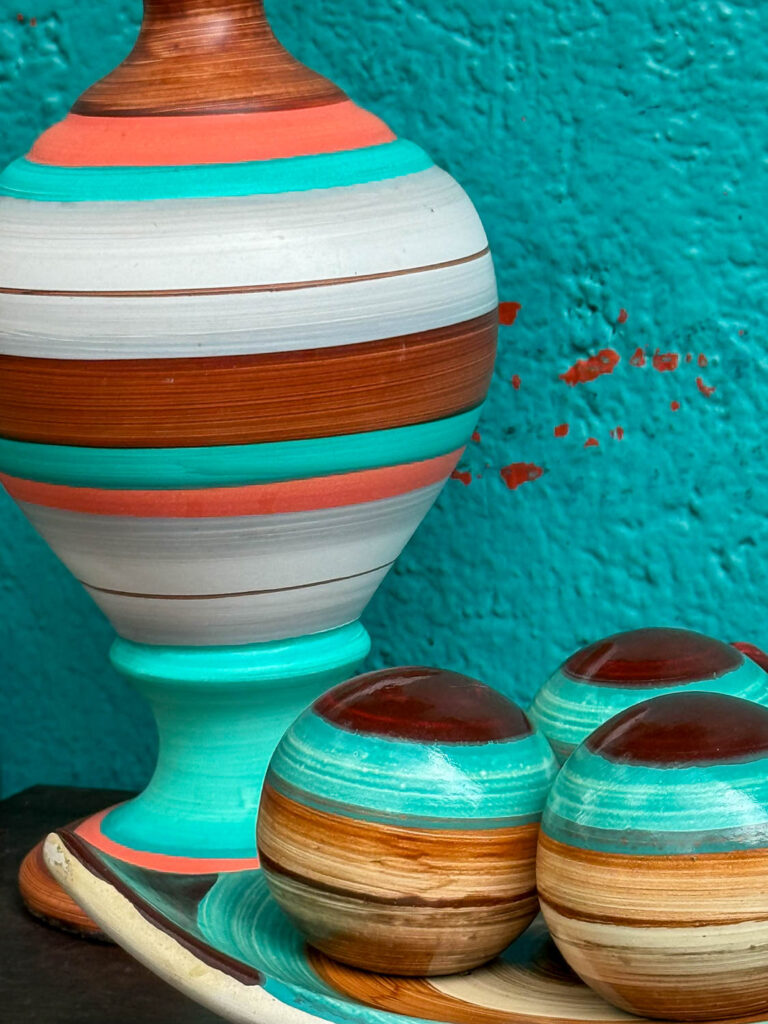 Colorful textures and colonial architecture in the historic center of Embu das Artes Brazil near São Paulo