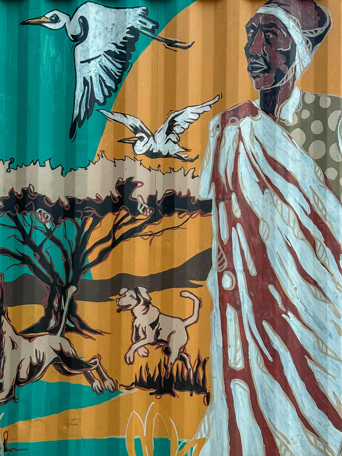 Wrought iron mural at Imigongo Art Center in Kayonza, Rwanda