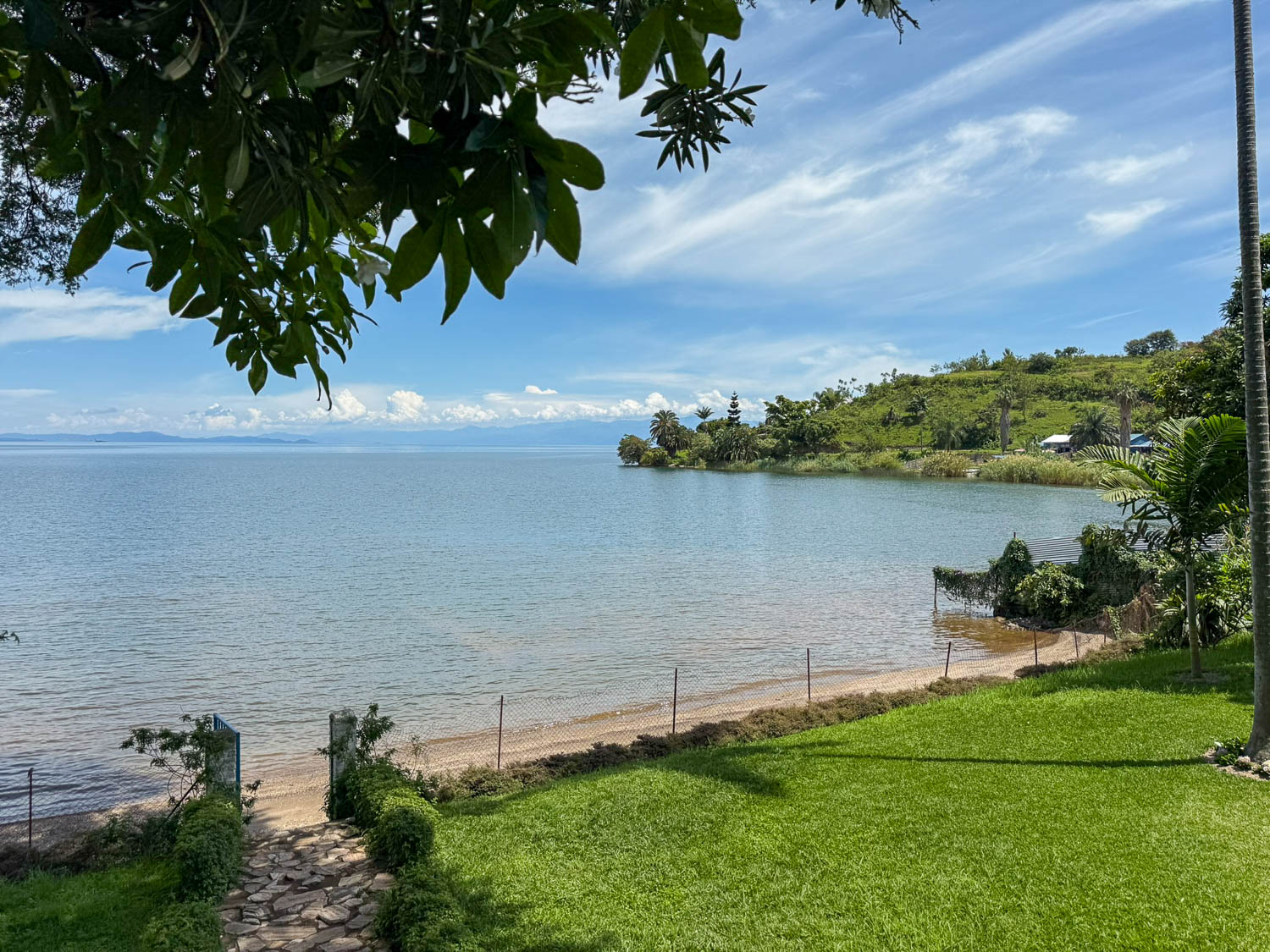 Small beach along the shores of Lake Kivu in Kigufi Rwanda