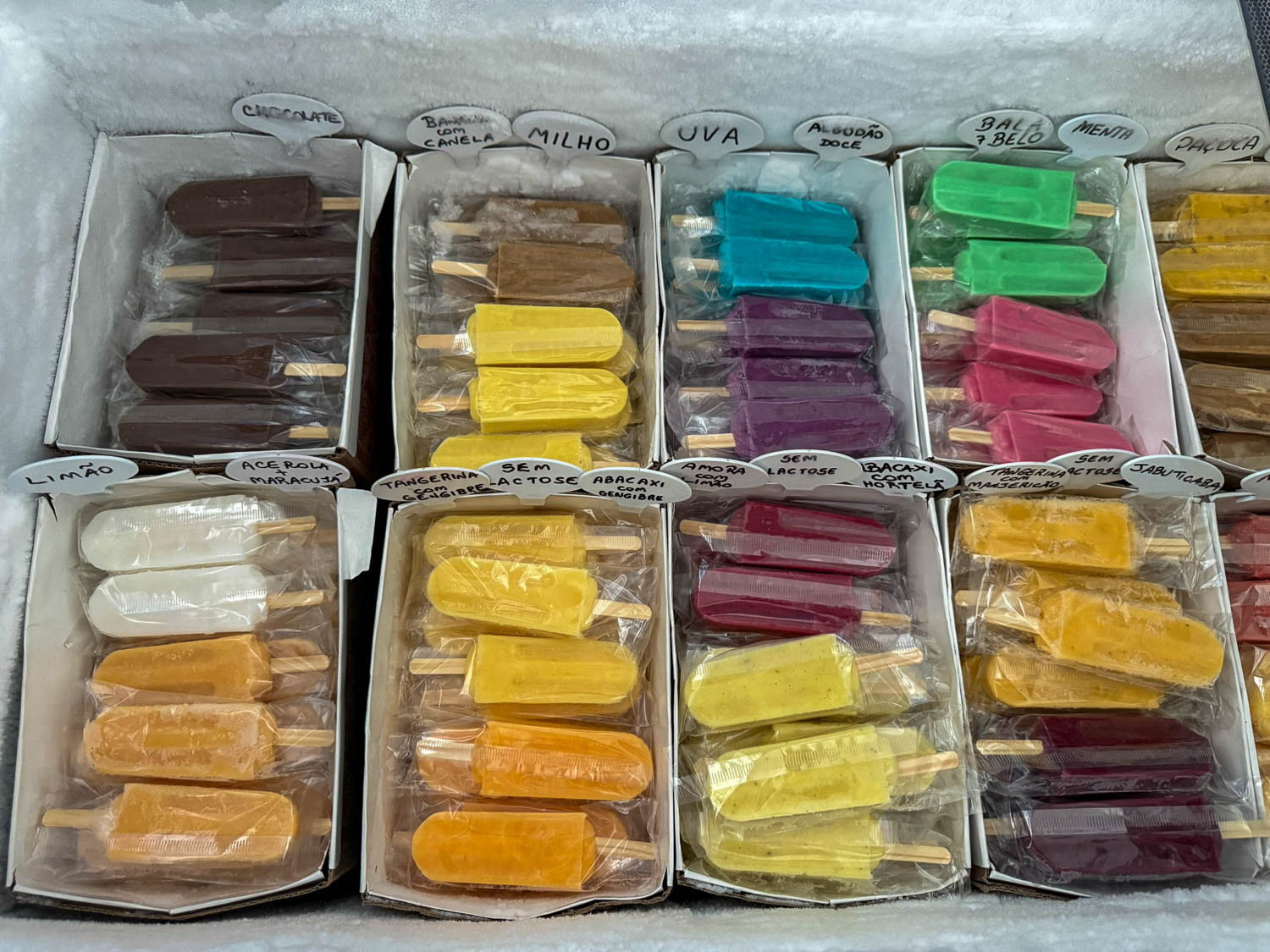 Homemade picolé popsicle sold in Morretes, Paraná, a refreshing Brazilian summer treat.