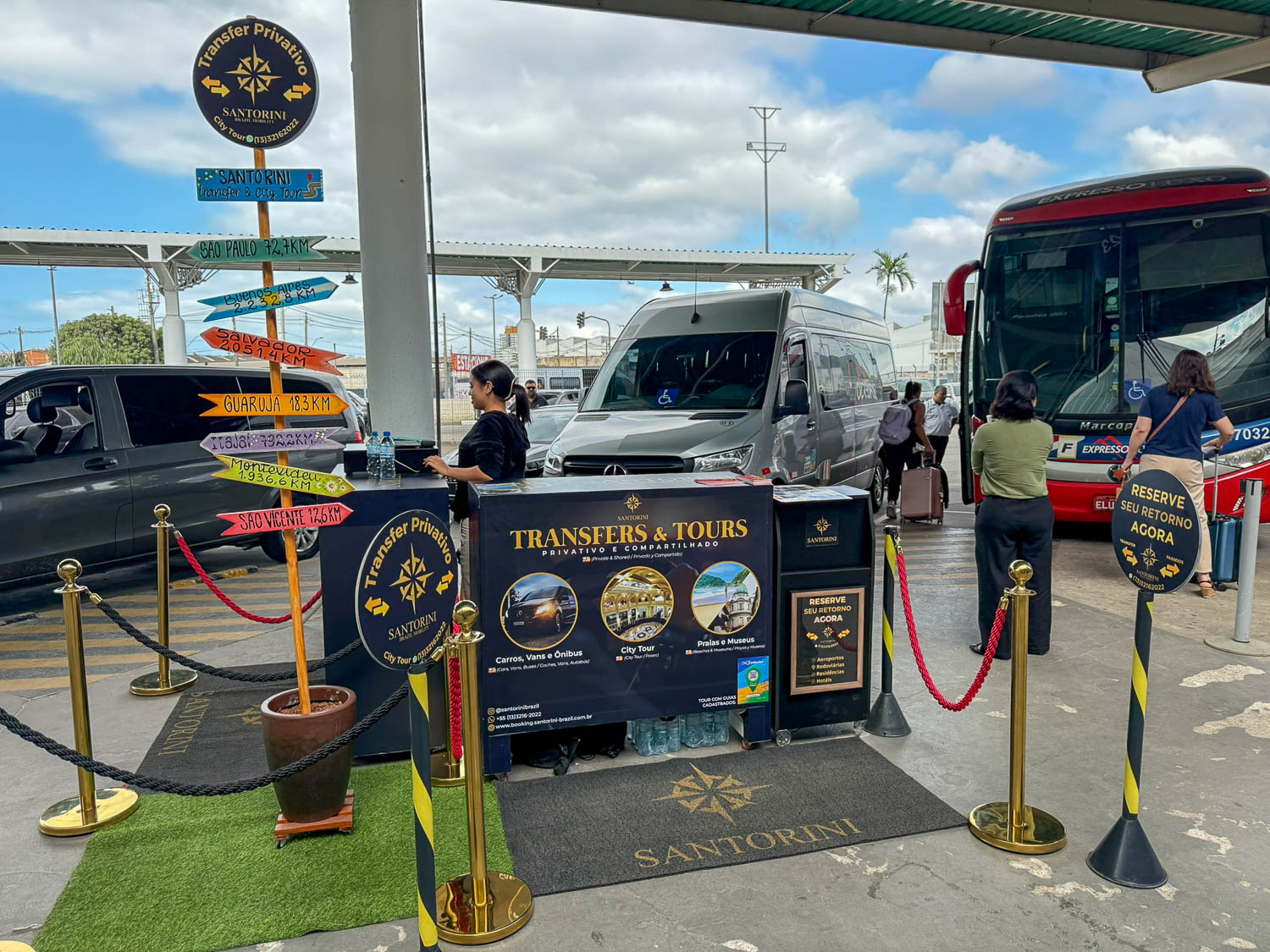 Private transfer vehicle traveling from the Port of Santos to São Paulo for a day trip.