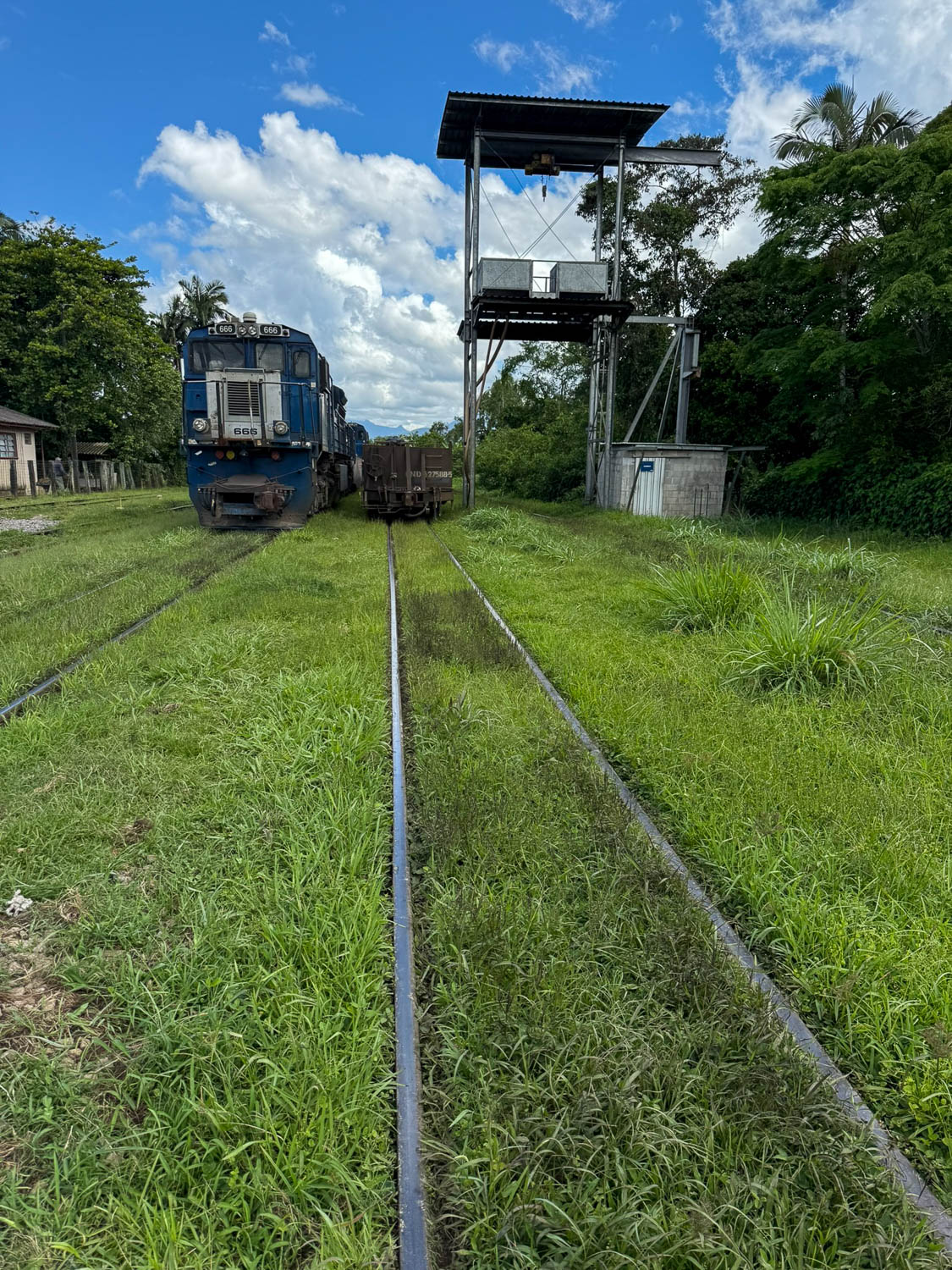 Serra Verde Express train arriving in Morretes Paraná Brazil after the scenic railway journey from Curitiba