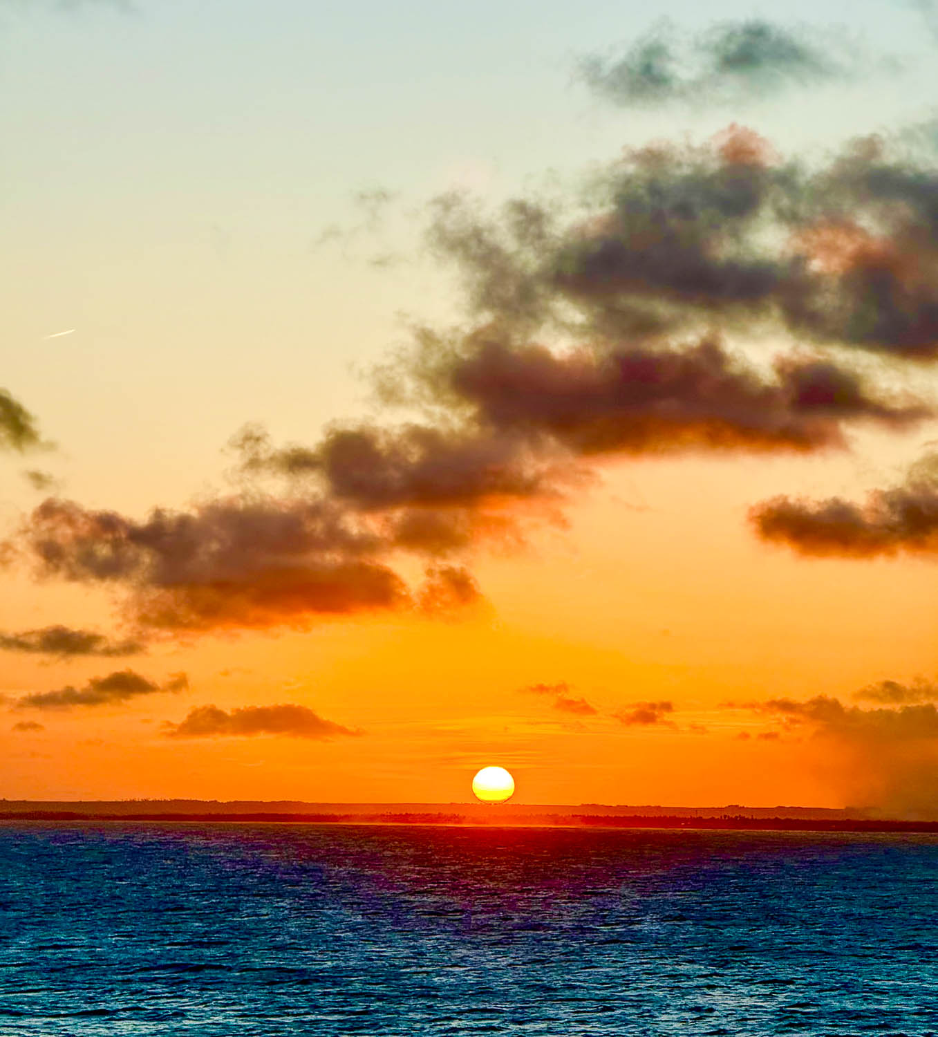 Colorful sunset over the Atlantic Ocean in Maceio Brazil