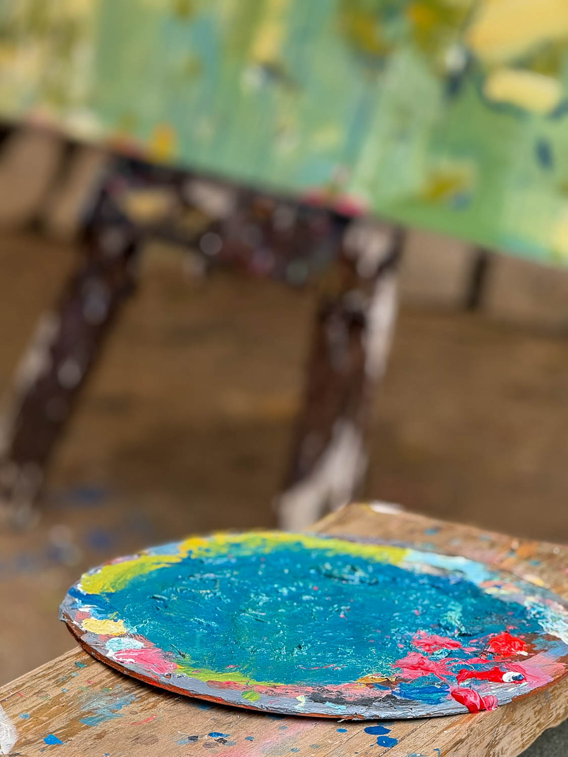 Artist studio space at Inema Arts Center in Kigali for resident creatives