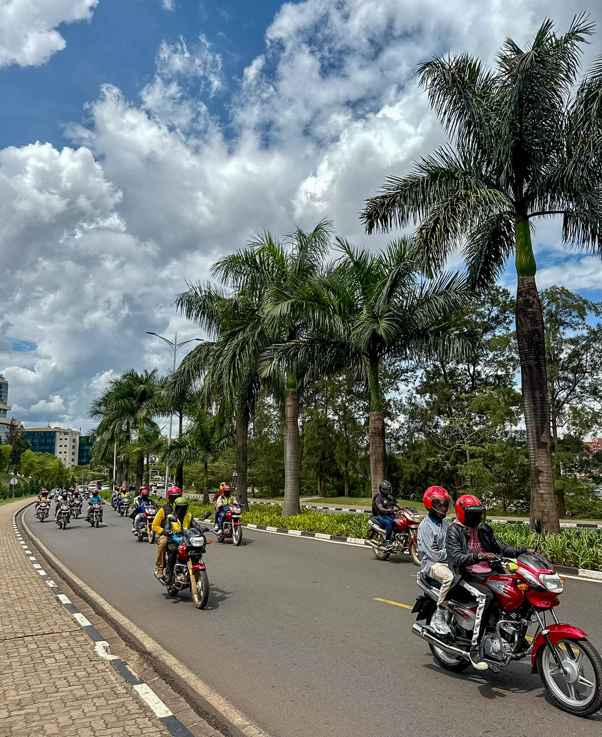 Wide, clean streets in Kigali Rwanda showcasing the city’s modern infrastructure and safety
