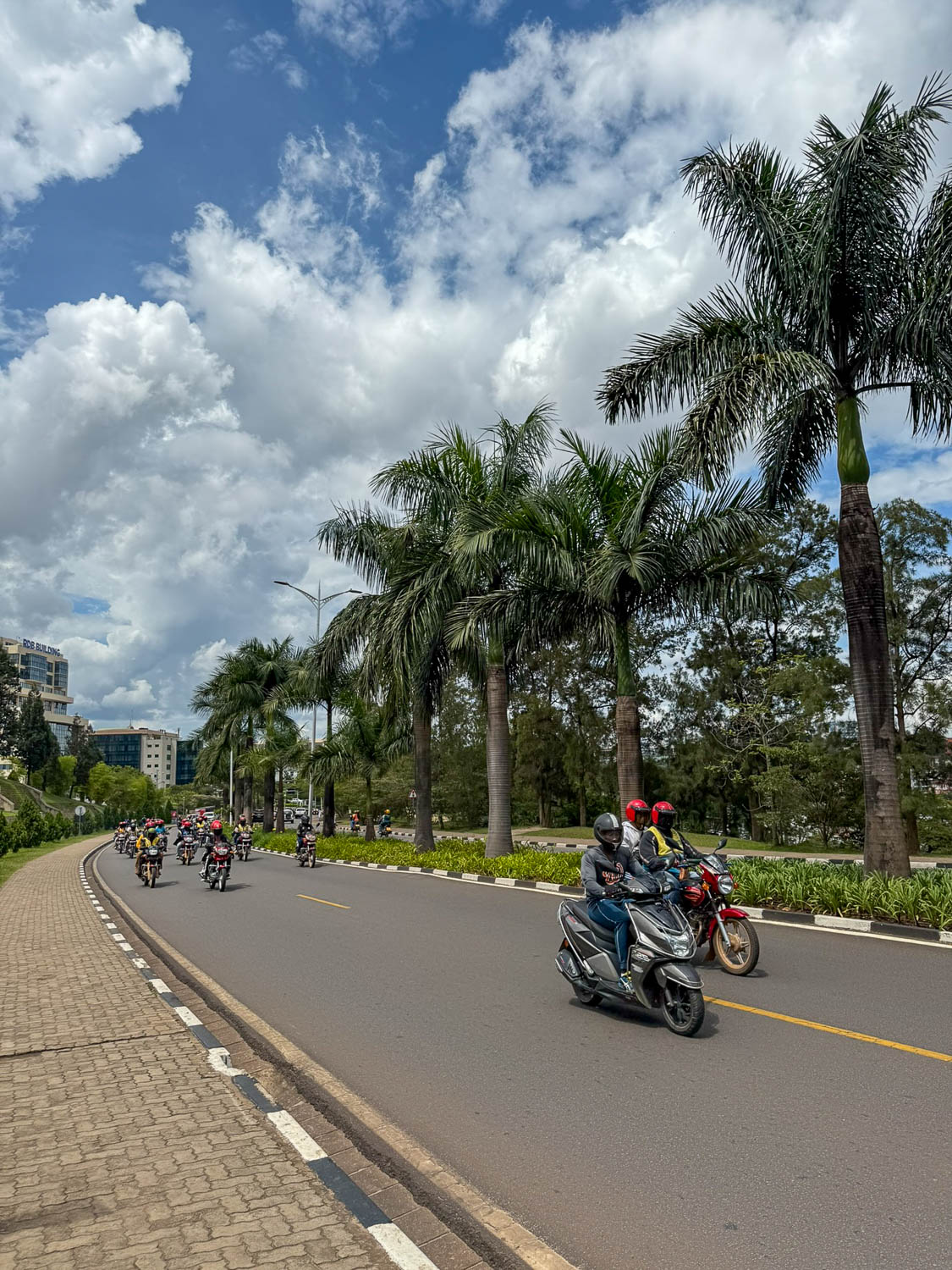 Clean and modern streets of Kigali Rwanda known as one of the safest and cleanest cities in Africa