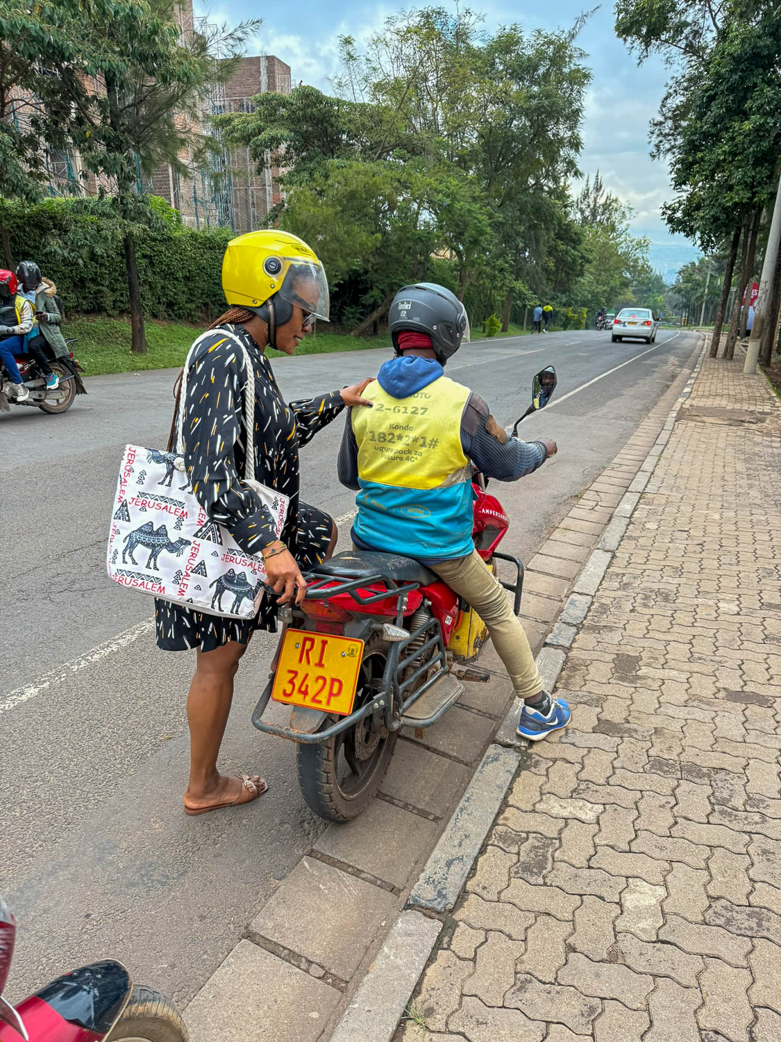 Moto-taxi transportation in Kigali Rwanda as a fast and affordable way to get around