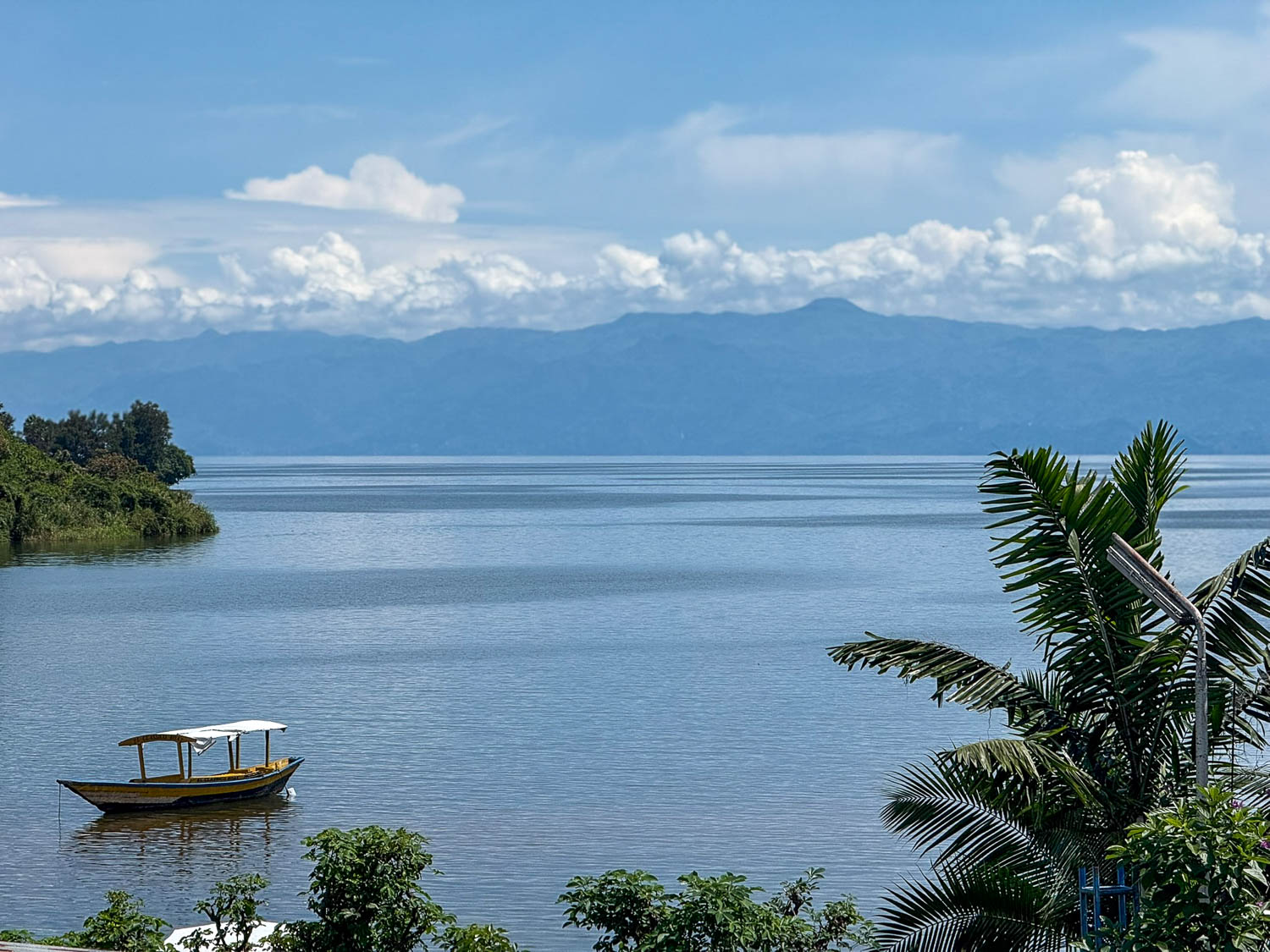Scenic view across Lake Kivu from Kigufi Rwanda a relaxing destination for travelers