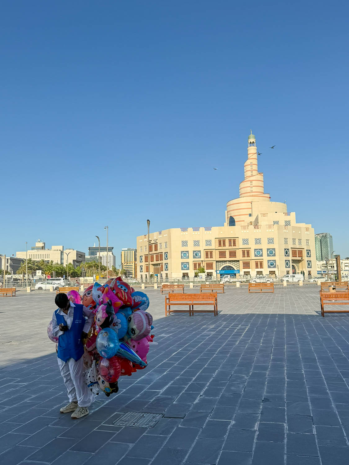 Colorful helium balloons for sale at Souq Waqif Doha Qatar family-friendly market