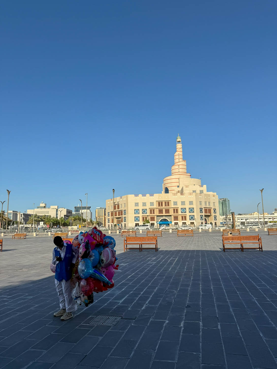 Family friendly entertainment at Souq Waqif Spring Festival in Doha Qatar with rides and performers