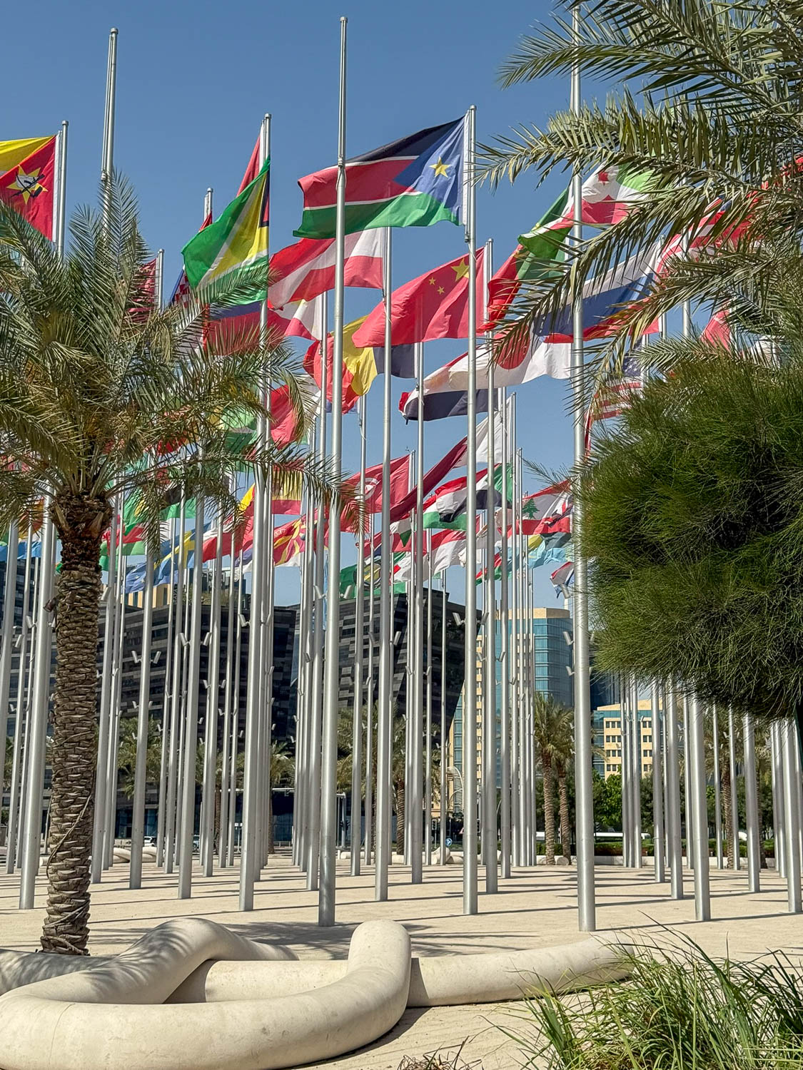 Flag Plaza beside MIA Park and the Doha Corniche in Qatar