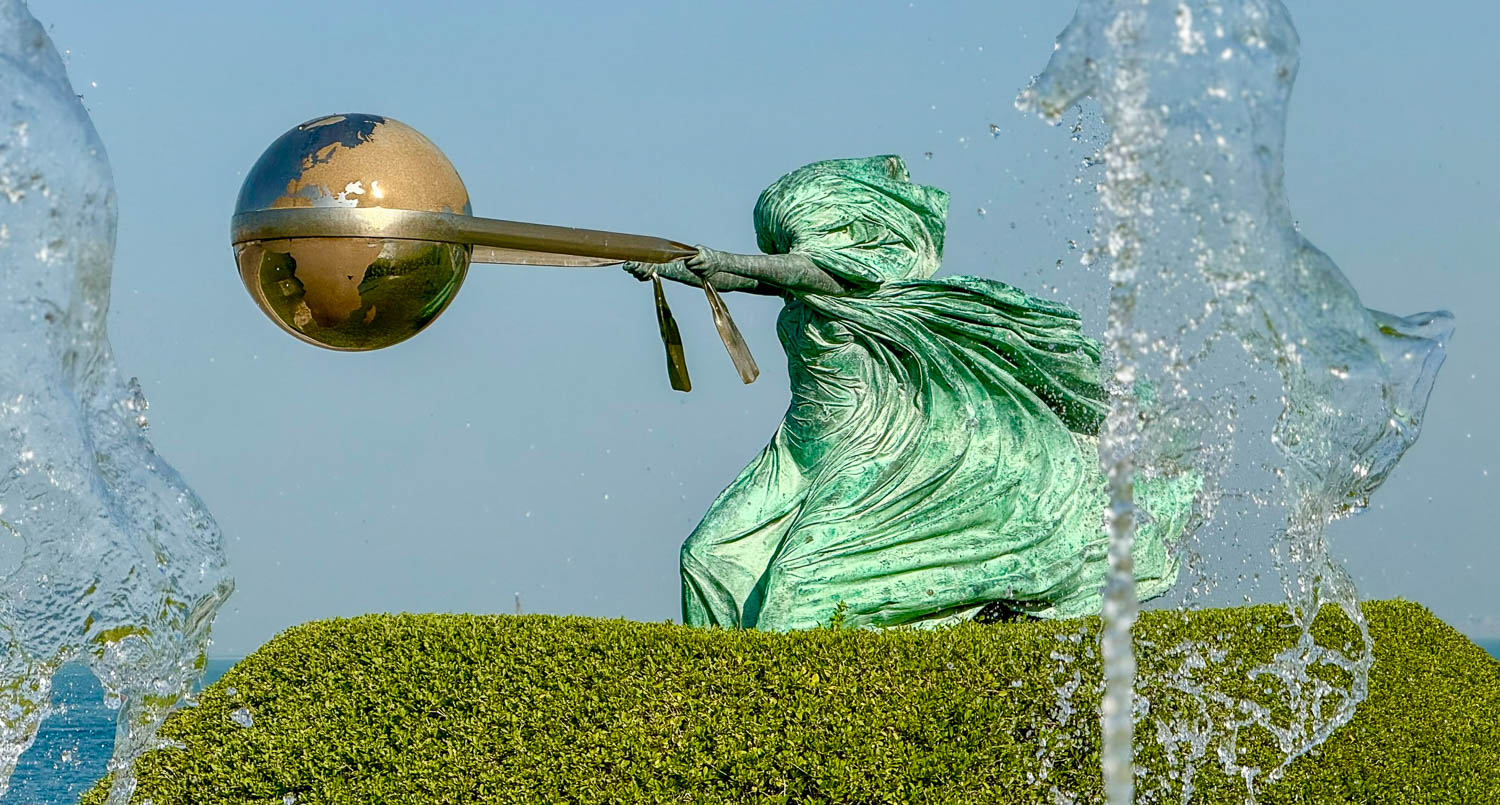 Force of Nature sculpture by Lorenzo Quinn at Katara Cultural Village in Doha